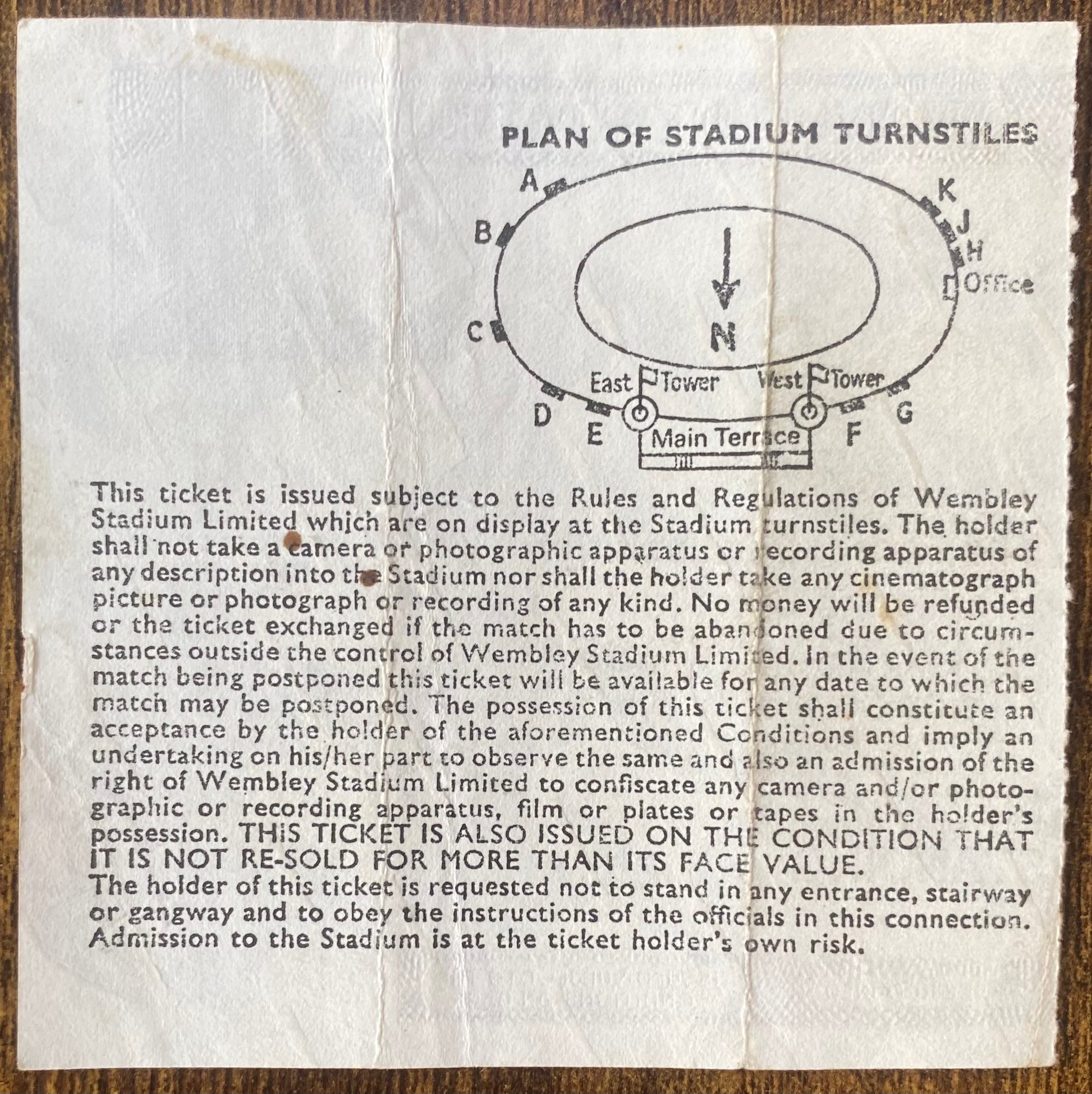 1984 ORIGINAL FA CUP FINAL TICKET EVERTON V WATFORD