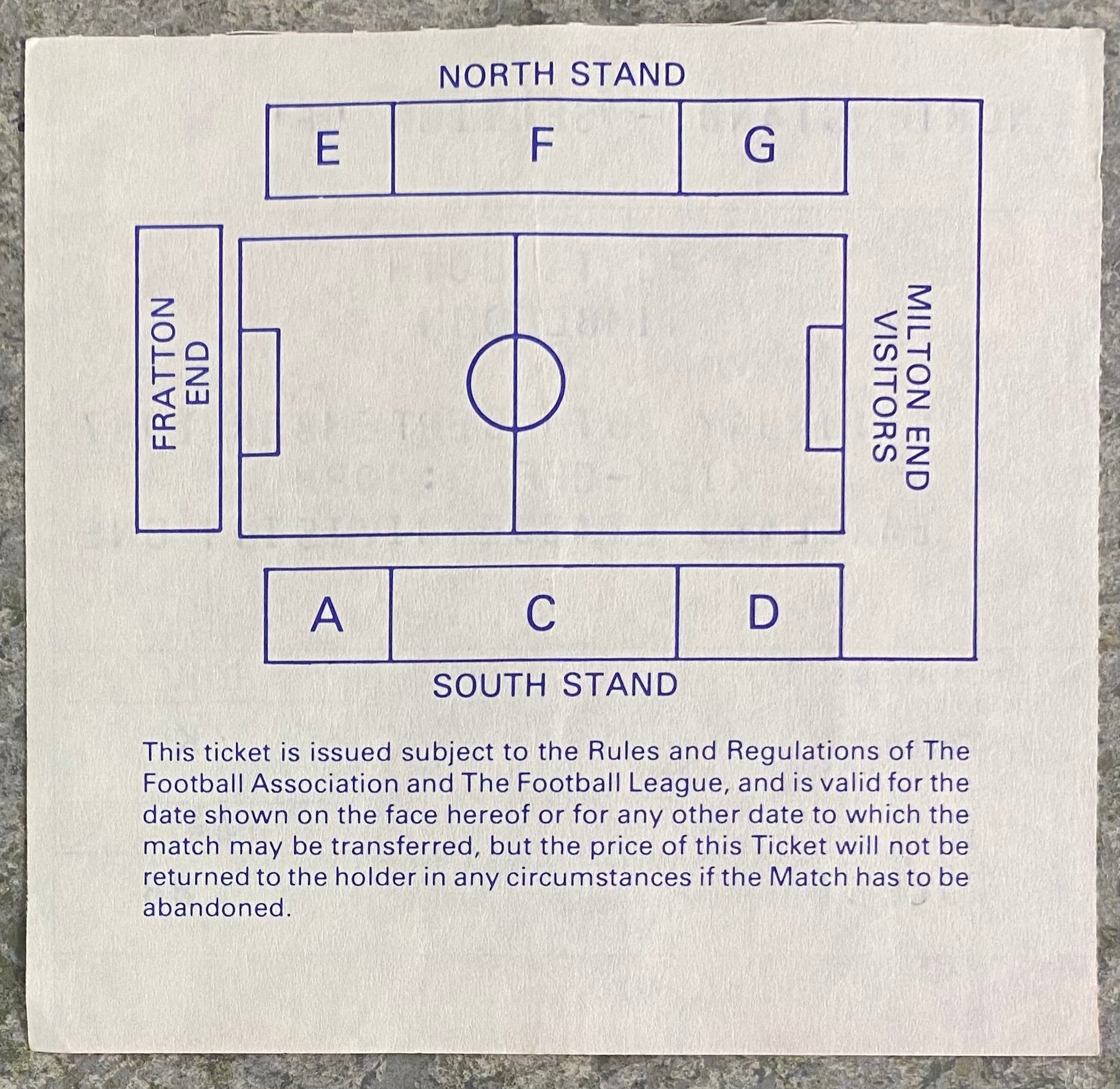 1987/88 ORIGINAL DIVISION 1 TICKET PORTSMOUTH V WIMBLEDON