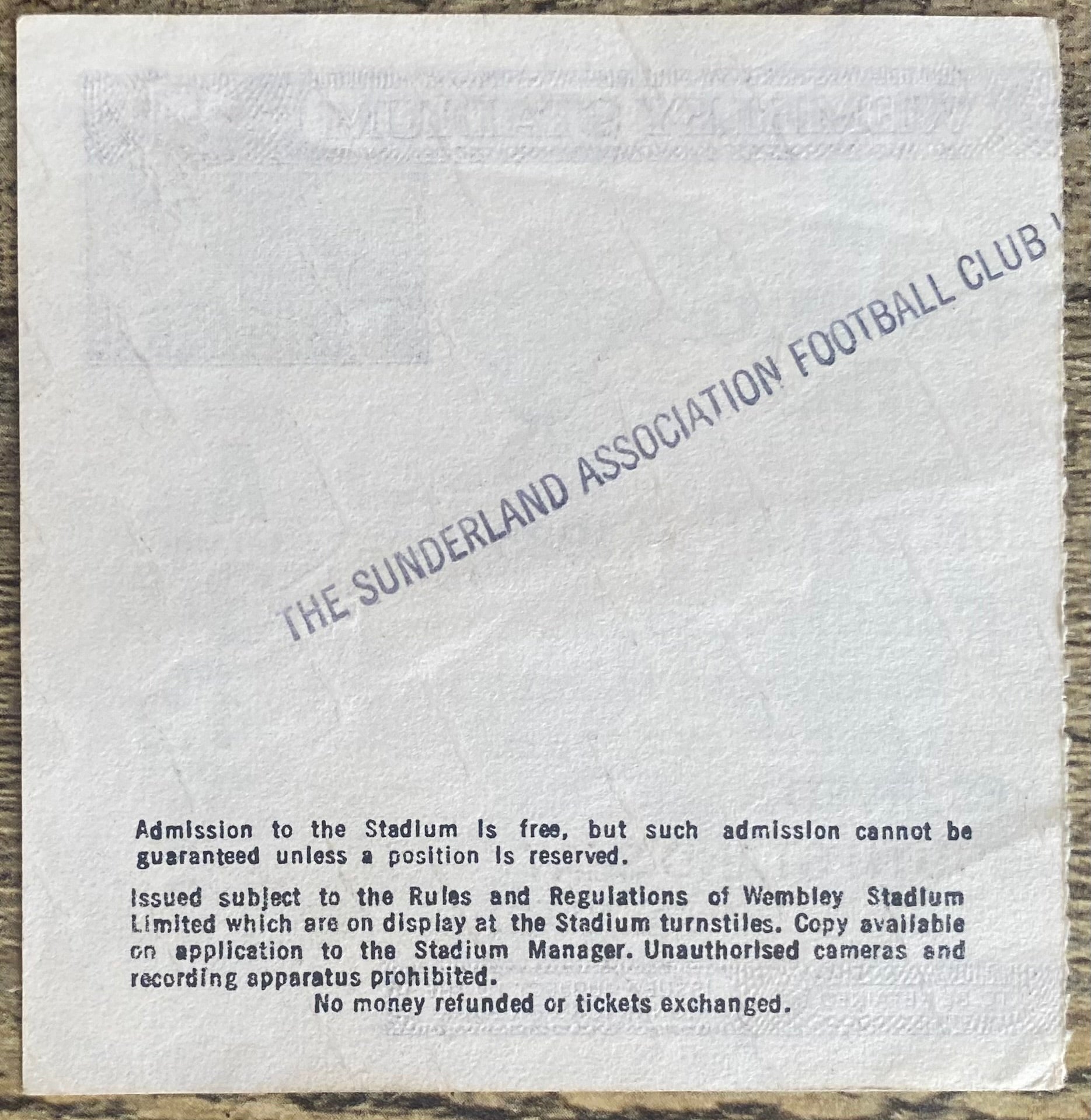 1985 ORIGINAL MILK CUP FINAL TICKET NORWICH V SUNDERLAND