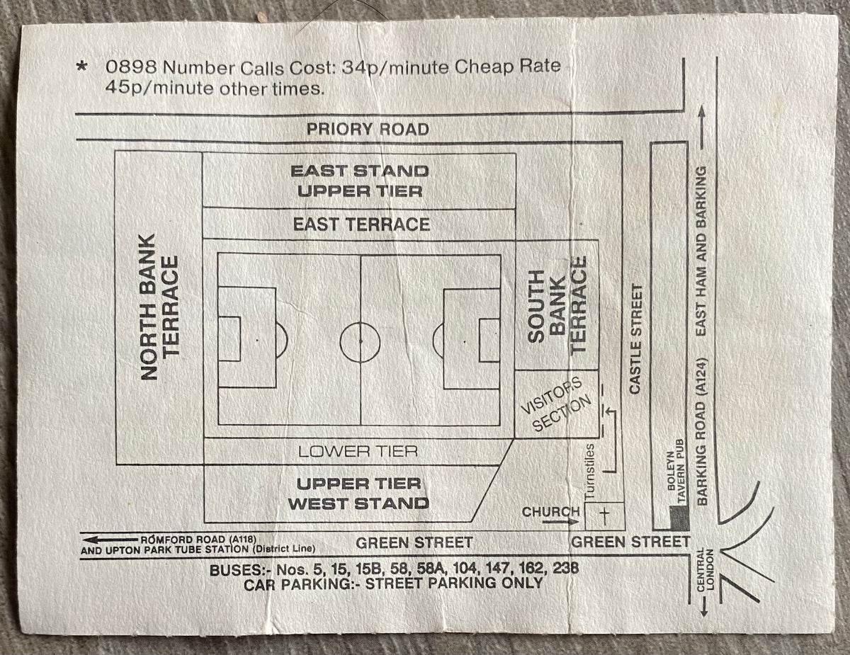 1991/92 ORIGINAL FA CUP 5TH ROUND REPLAY TICKET WEST HAM UNITED V SUNDERLAND