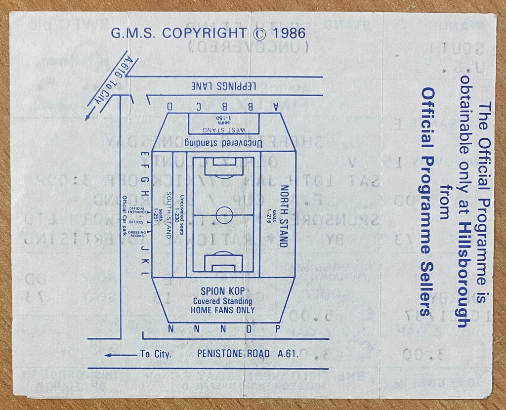 1986/87 ORIGINAL FA CUP 3RD ROUND UNUSED TICKET SHEFFIELD WEDNESDAY V DERBY COUNTY