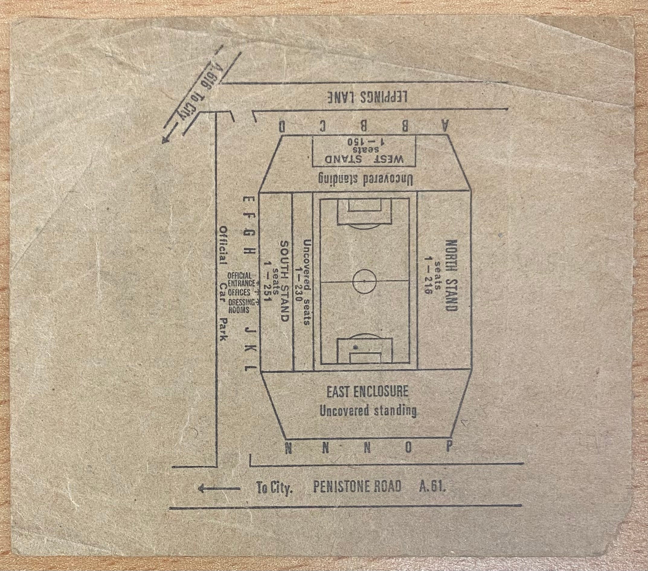 1968/69 ORIGINAL DIVISION 1 TICKET SHEFFIELD WEDNESDAY V COVENTRY CITY