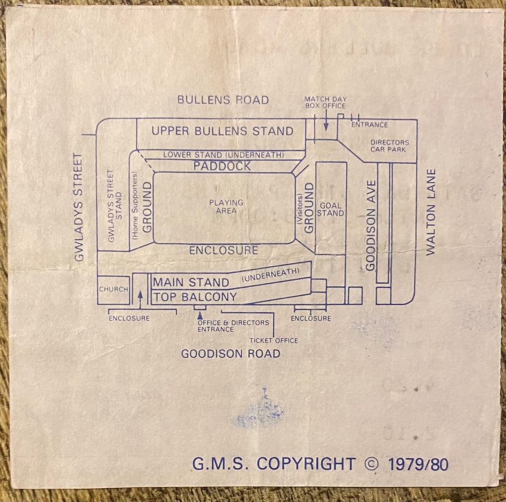 1984/85 ORIGINAL DIVISION ONE TICKET EVERTON V SUNDERLAND