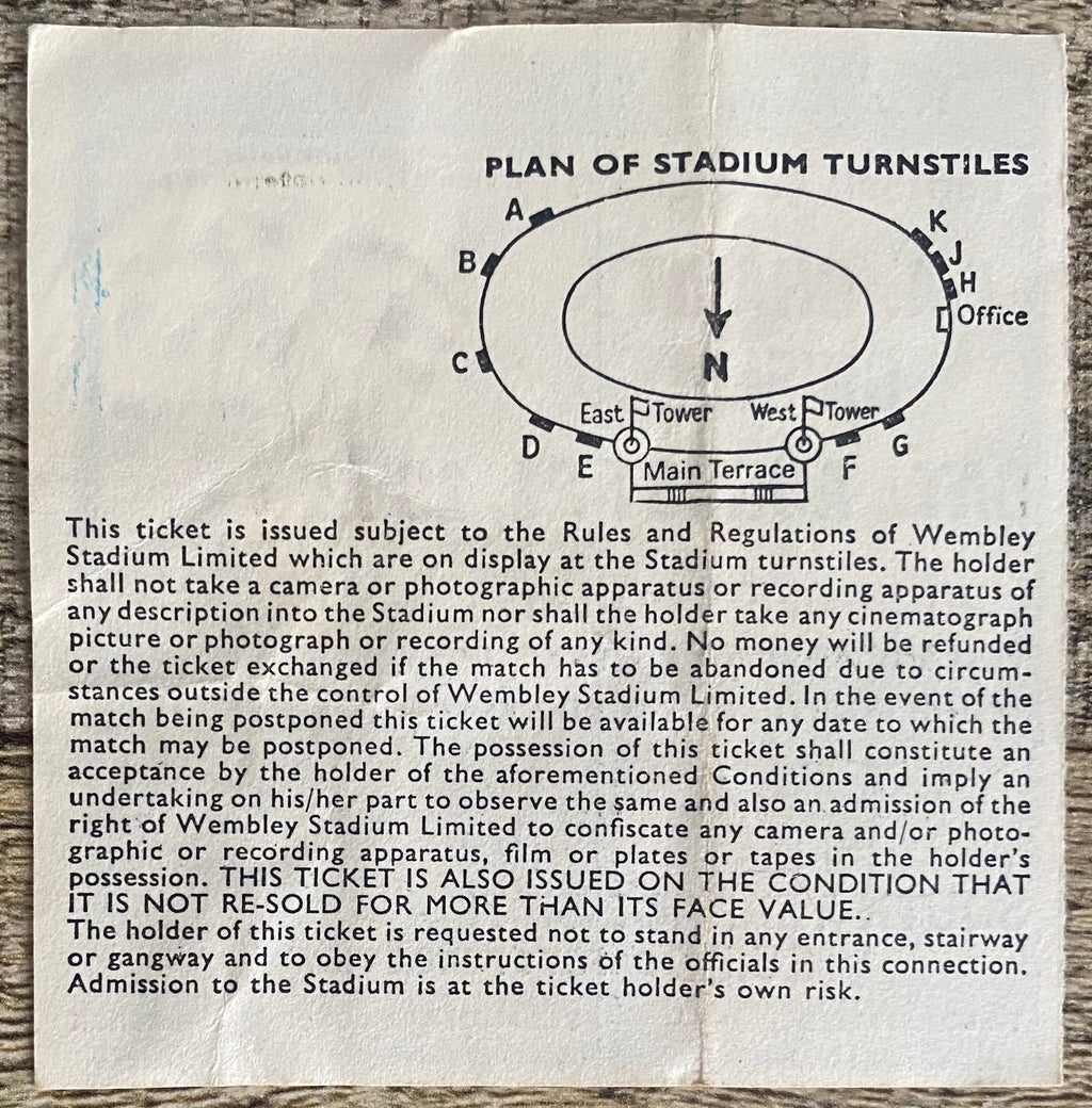 1982 ORIGINAL CHARITY SHIELD TICKET LIVERPOOL V TOTTENHAM HOTSPUR