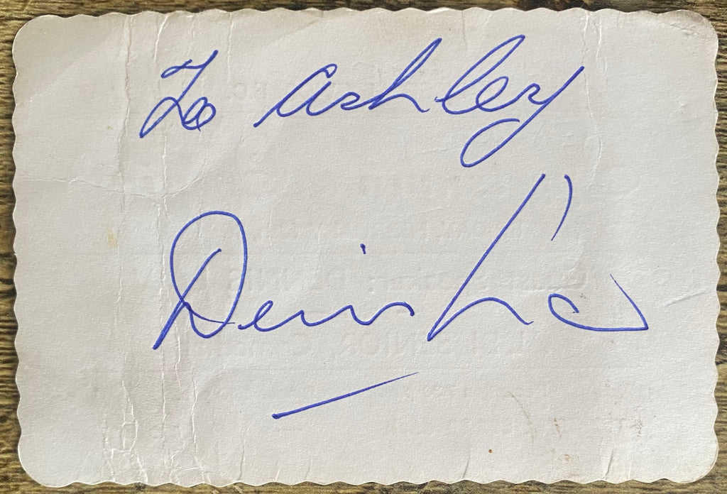 1994 SPORTSMAN DINNER CARD SIGNED BY DENNIS LAW