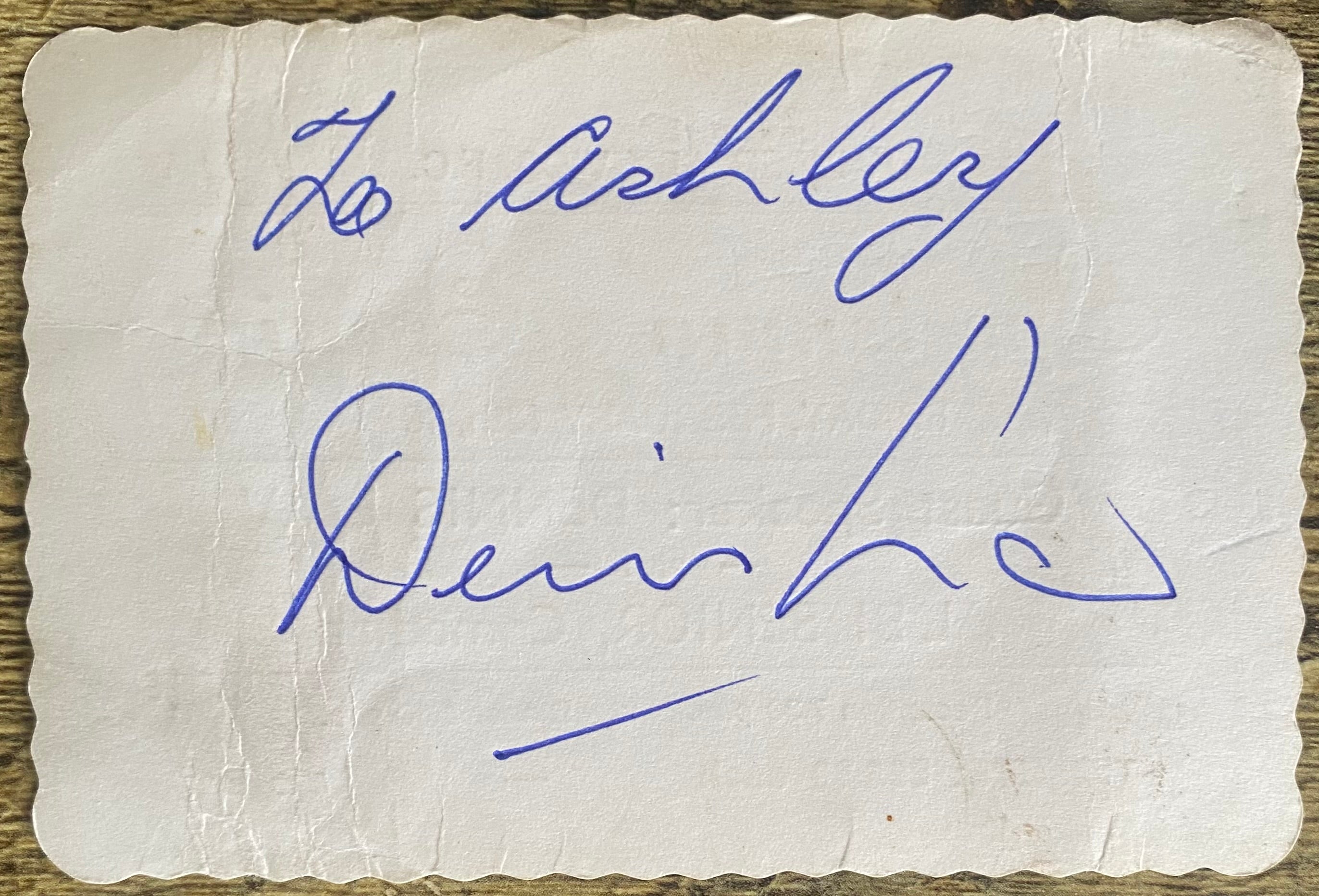 1994 SPORTSMAN DINNER CARD SIGNED BY DENNIS LAW