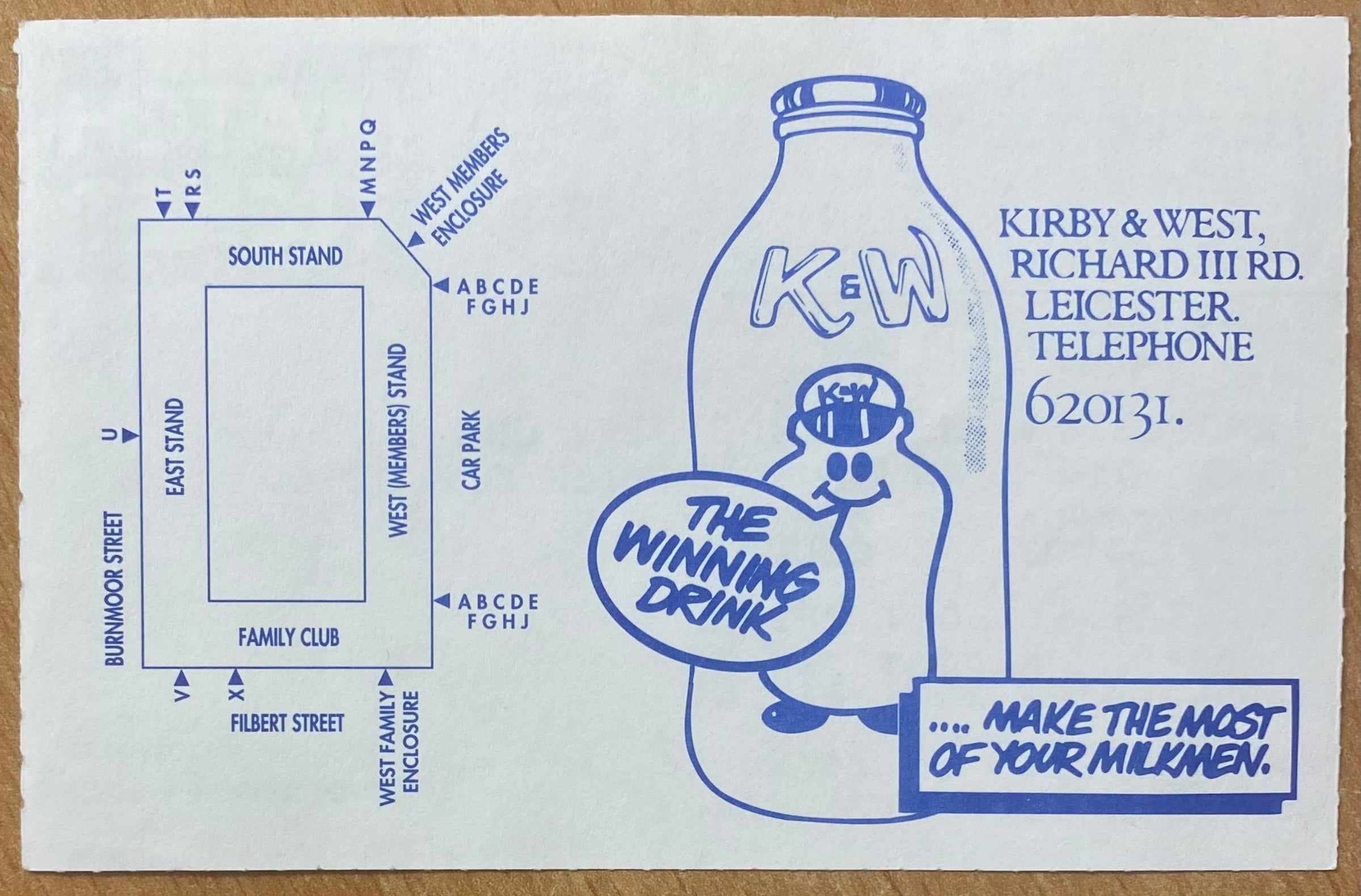 1993/94 ORIGINAL DIVISION 1 TICKET LEICESTER CITY V SUNDERLAND