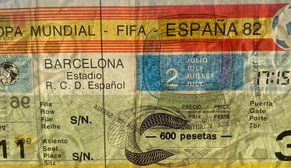 1982 ORIGINAL WORLD CUP 2ND PHASE TICKET ARGENTINA V BRAZIL @ BARCELONA