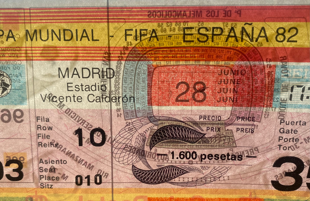 1982 ORIGINAL WORLD CUP 2ND PHASE UNUSED TICKET AUSTRIA V FRANCE @ MADRID