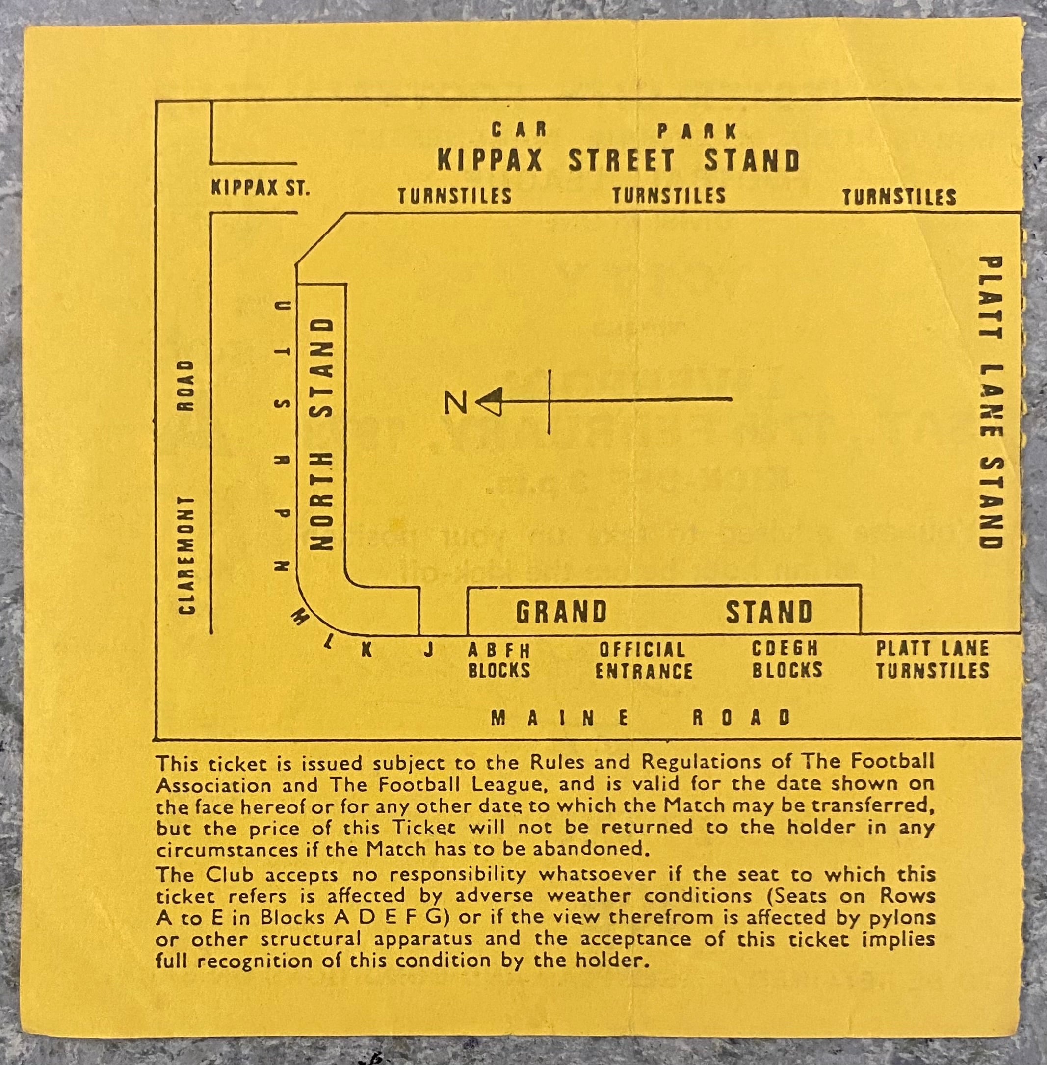 1972/73 ORIGINAL DIVISION 1 TICKET MANCHESTER CITY V LIVERPOOL