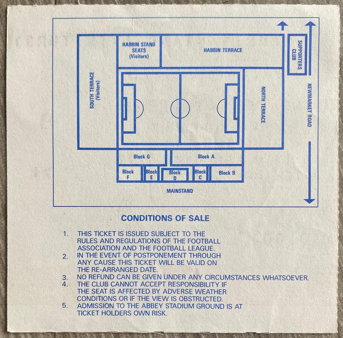 1991/92 ORIGINAL DIVISION 2 TICKET CAMBRIDGE UNITED V CHARLTON ATHLETIC