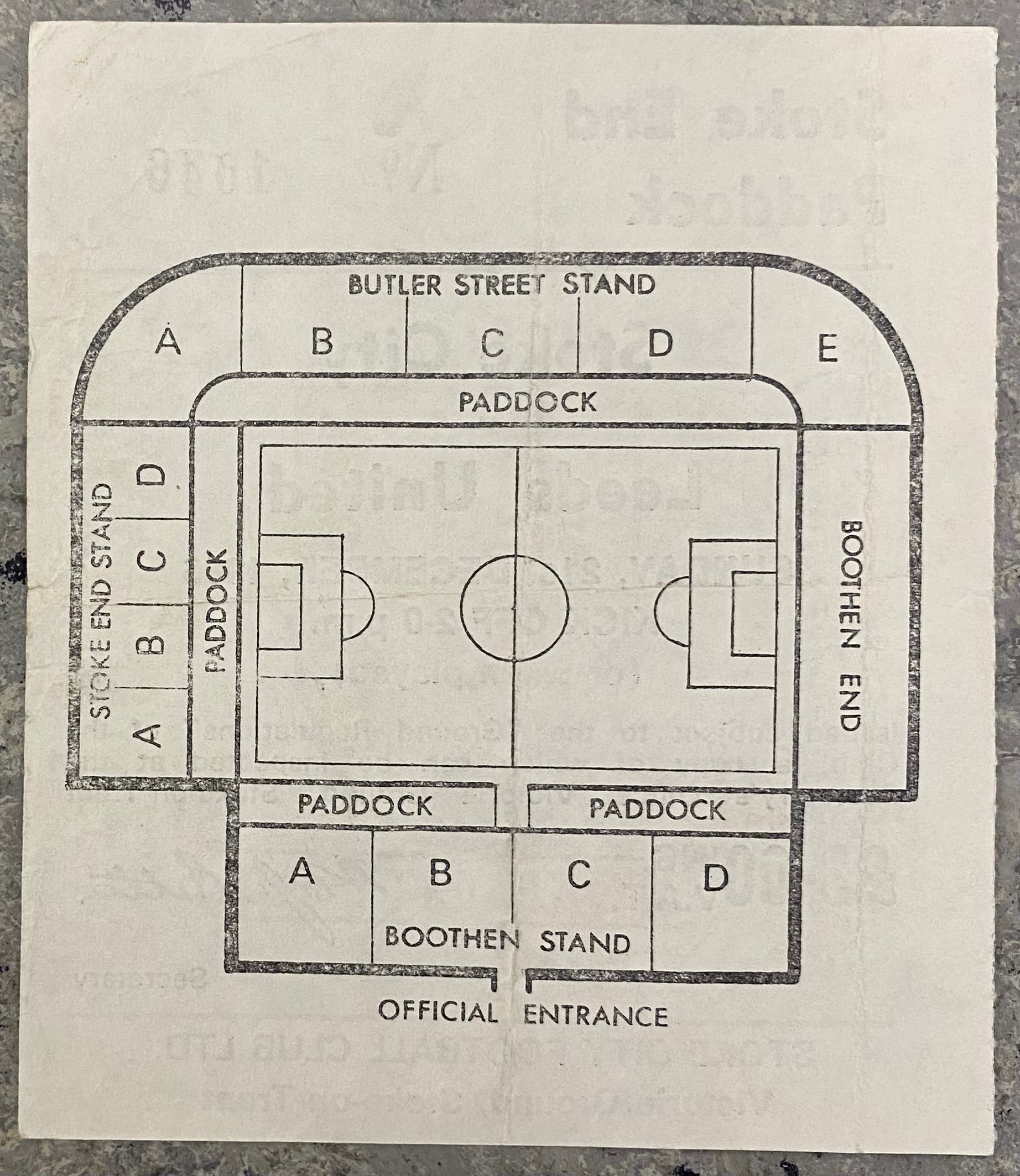 1986/87 ORIGINAL DIVISION 2 TICKET STOKE CITY V LEEDS UNITED