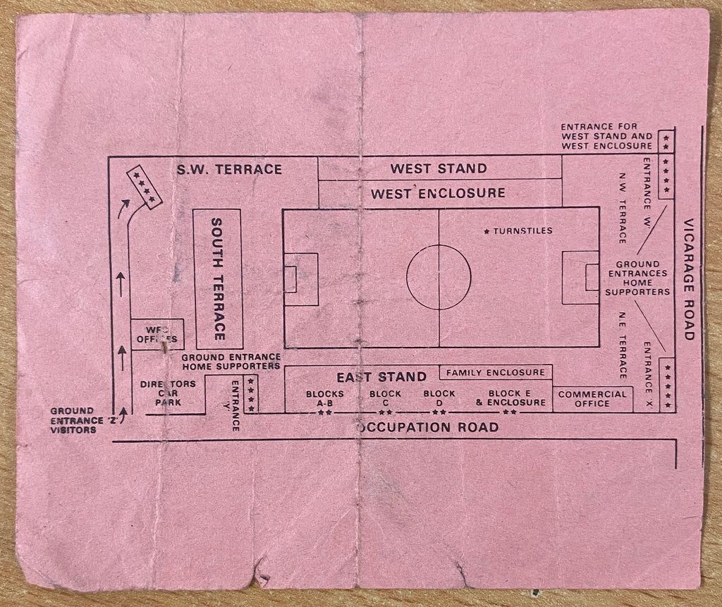 1980/81 ORIGINAL DIVISION TWO TICKET WATFORD V WEST HAM UNITED