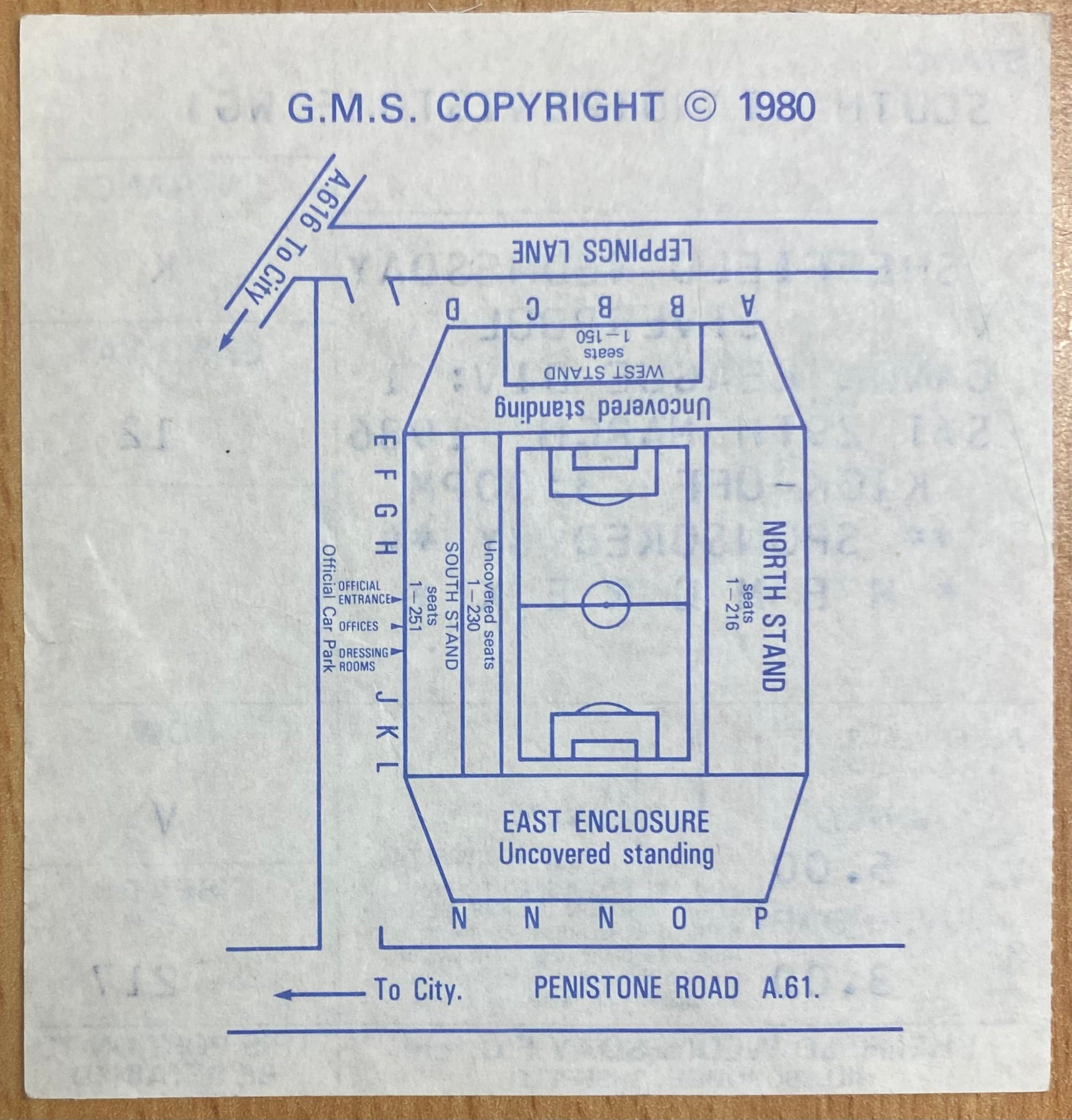 1985/86 ORIGINAL DIVISION 1 TICKET SHEFFIELD WEDNESDAY V LIVERPOOL