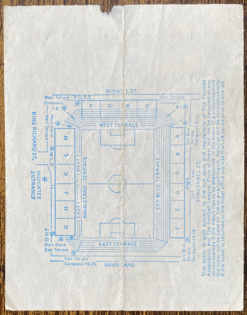 1983/84 ORIGINAL DIVISION 1 TICKET COVENTRY CITY V WEST HAM UNITED