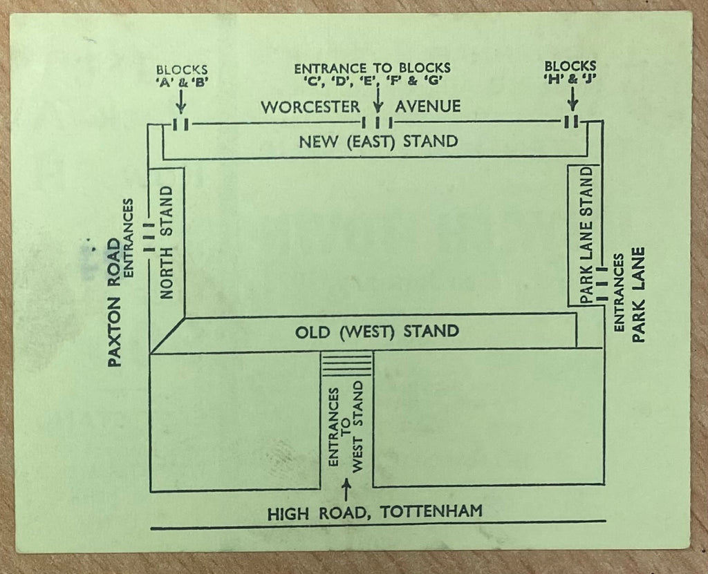 1972/73 ORIGINAL DIVISION ONE TICKET TOTTENHAM HOTSPUR V IPSWICH TOWN