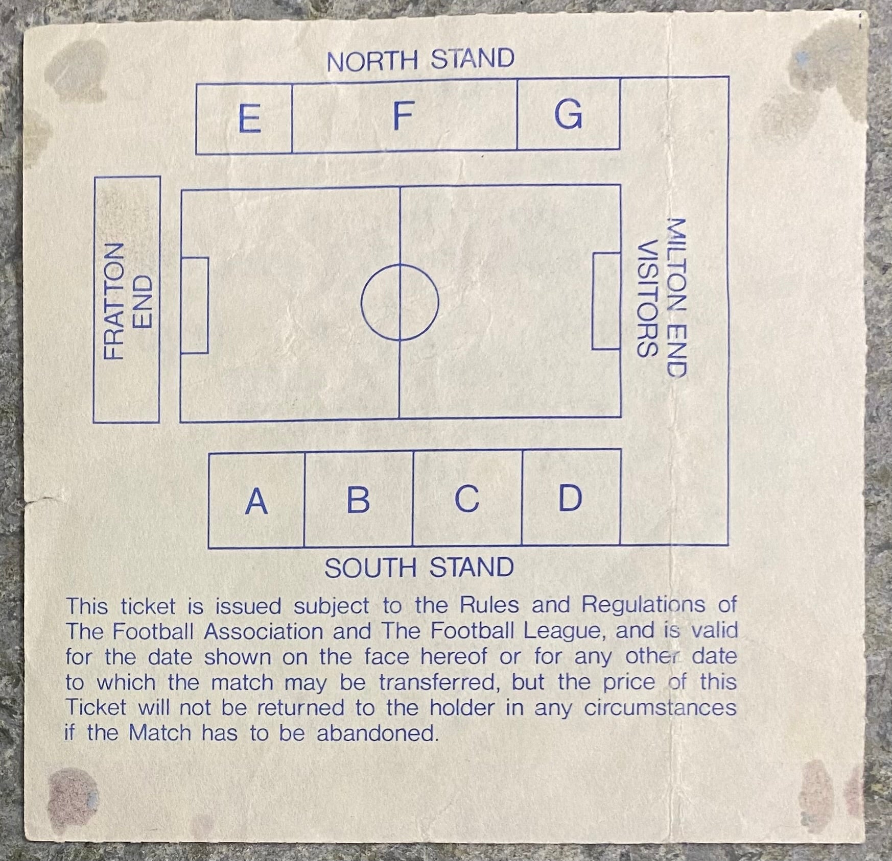 1989/90 ORIGINAL DIVISION 2 TICKET PORTSMOUTH V WOLVERHAMPTON WANDERERS