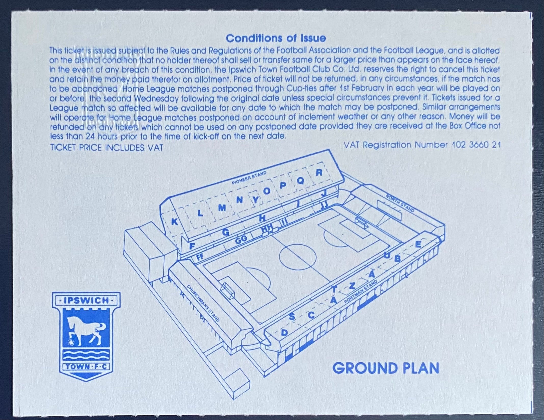 1992/93 ORIGINAL COCA COLA 5TH ROUND TICKET IPSWICH TOWN V SHEFFIELD WEDNESDAY