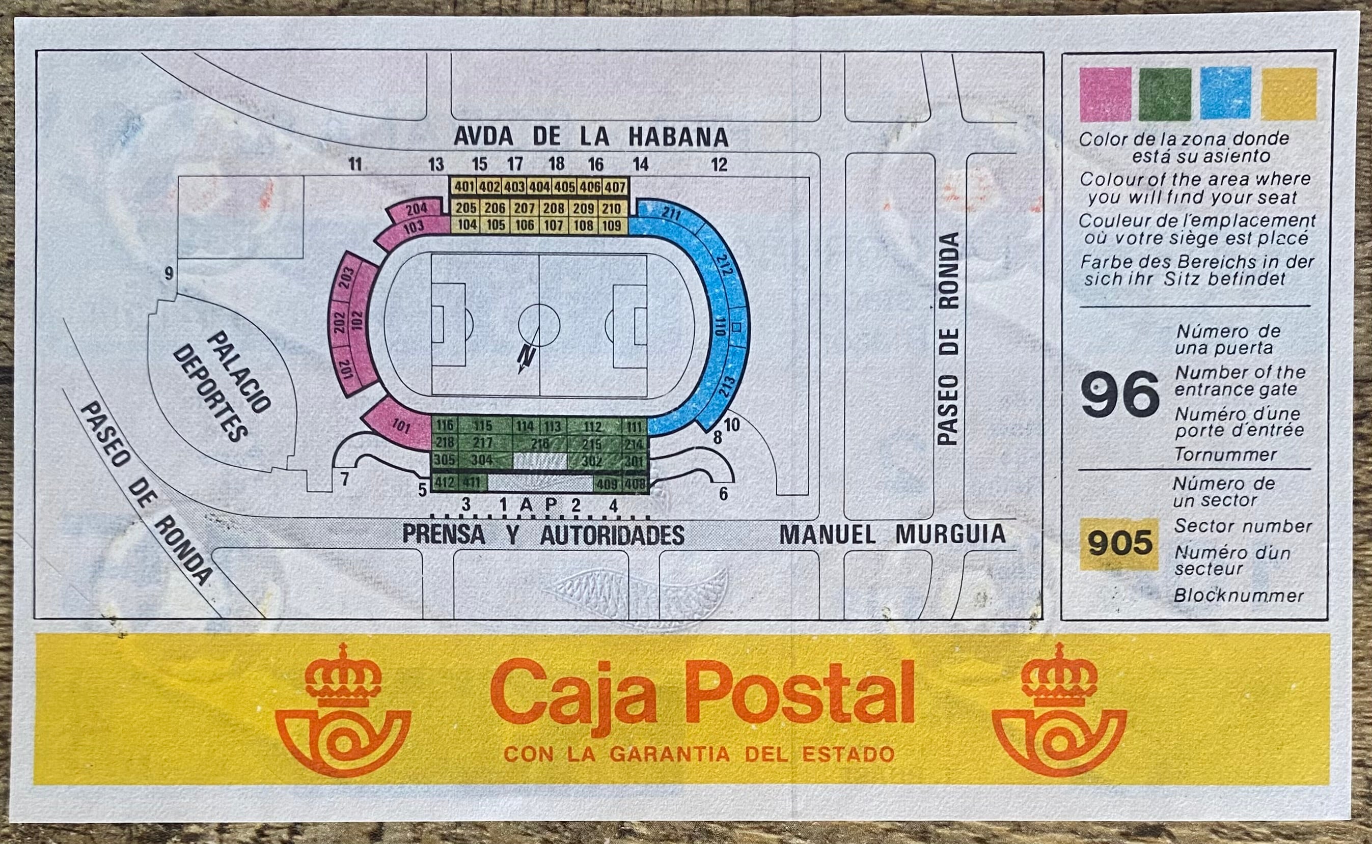 1982 ORIGINAL WORLD CUP 1ST ROUND UNUSED TICKET PERU V CAMEROON @ LA CORUNA