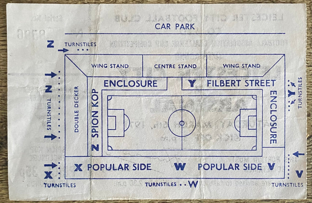 1970/71 ORIGINAL FA CUP 6TH ROUND TICKET LEICESTER CITY V ARSENAL