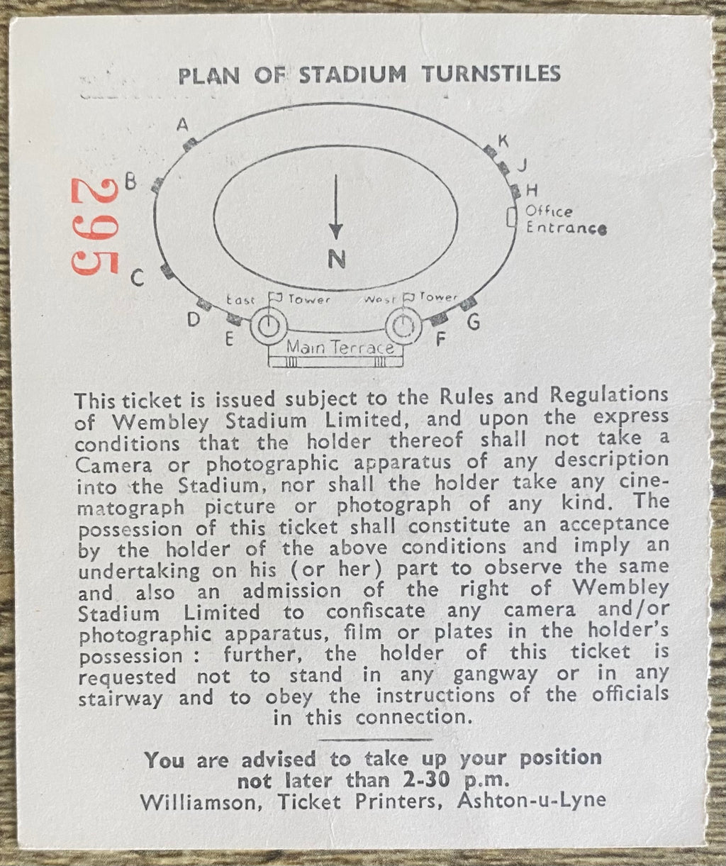 1963 ORIGINAL INTERNATIONAL TICKET ENGLAND V BRAZIL