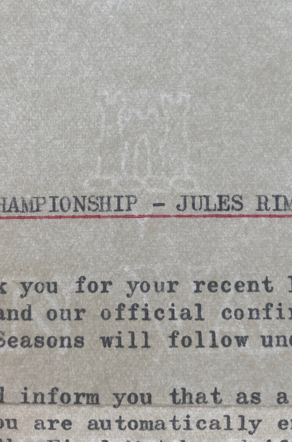 1966 WORLD CUP ORIGINAL OFFICIAL LETTER (WEMBLEY TICKET SALES) APR 1966