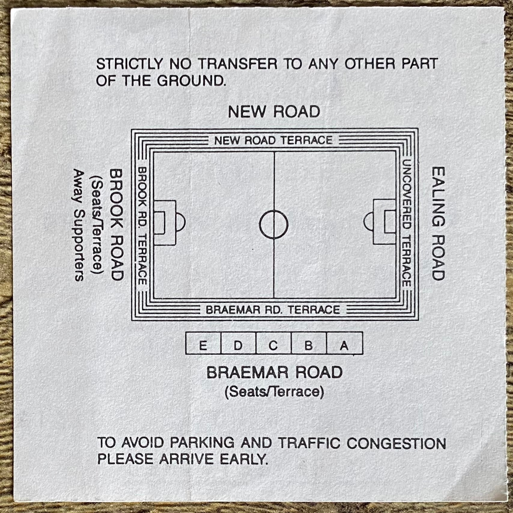 1992/93 ORIGINAL DIVISION 1 TICKET BRENTFORD V WOLVERERHAMPTON WANDERERS