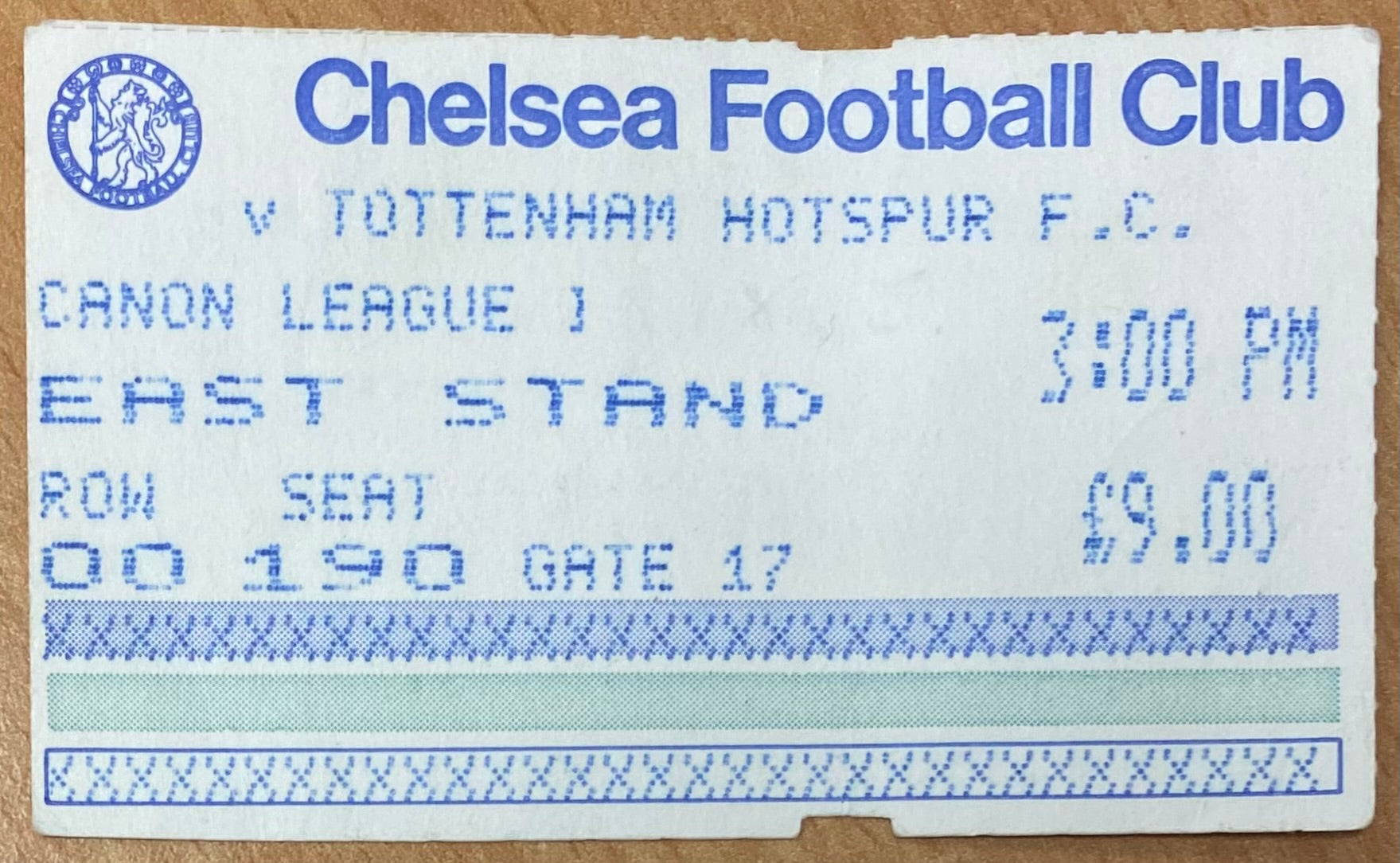 1985/86 ORIGINAL DIVISION ONE TICKET CHELSEA V TOTTENHAM HOTSPUR