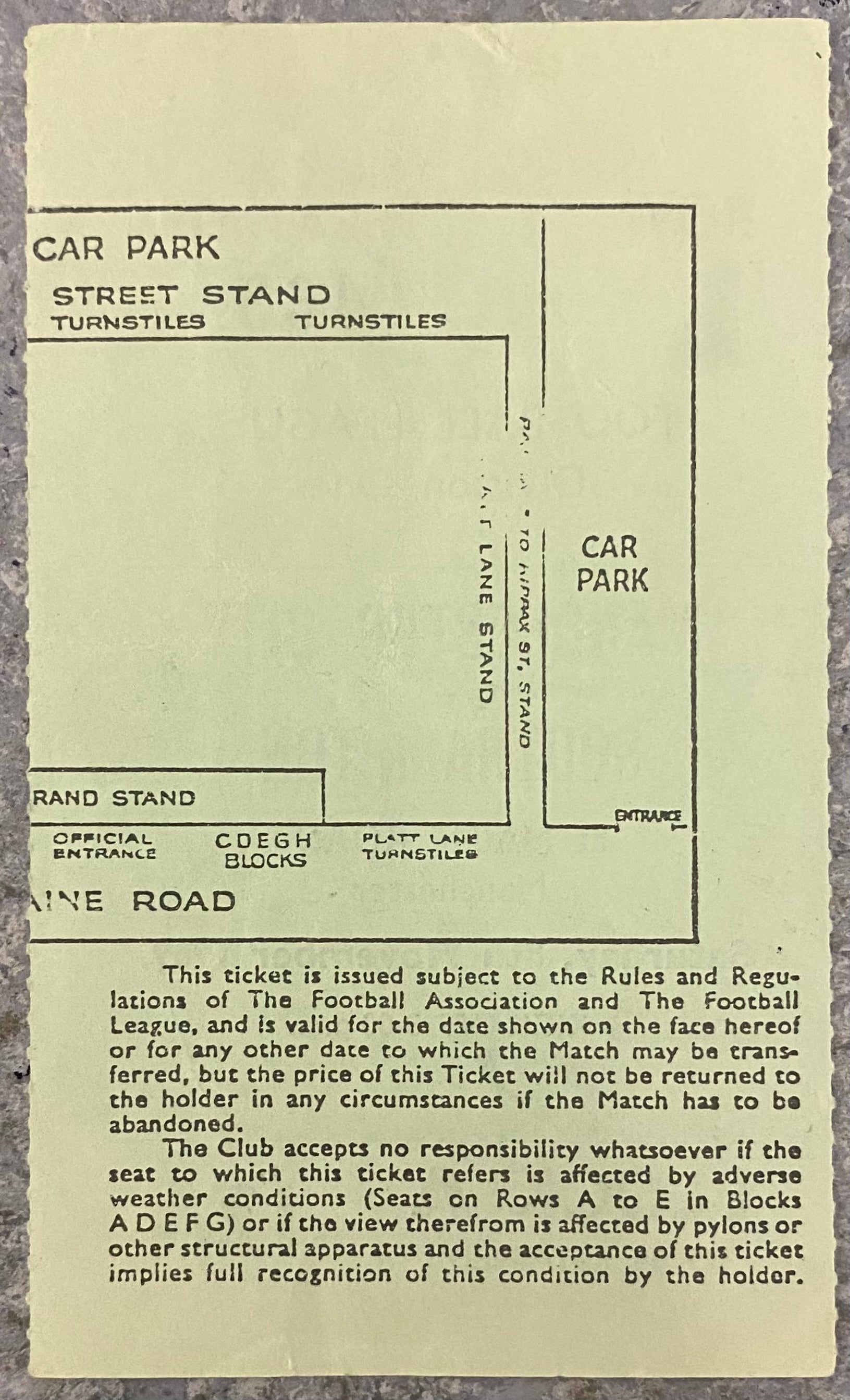 1969/70 ORIGINAL DIVISION 1 TICKET MANCHESTER CITY V SOUTHAMPTON