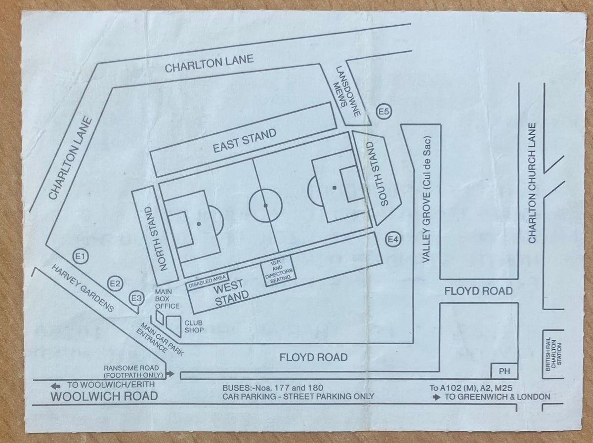 1993/94 ORIGINAL FA CUP 3RD ROUND TICKET CHARLTON ATHLETIC V BURNLEY