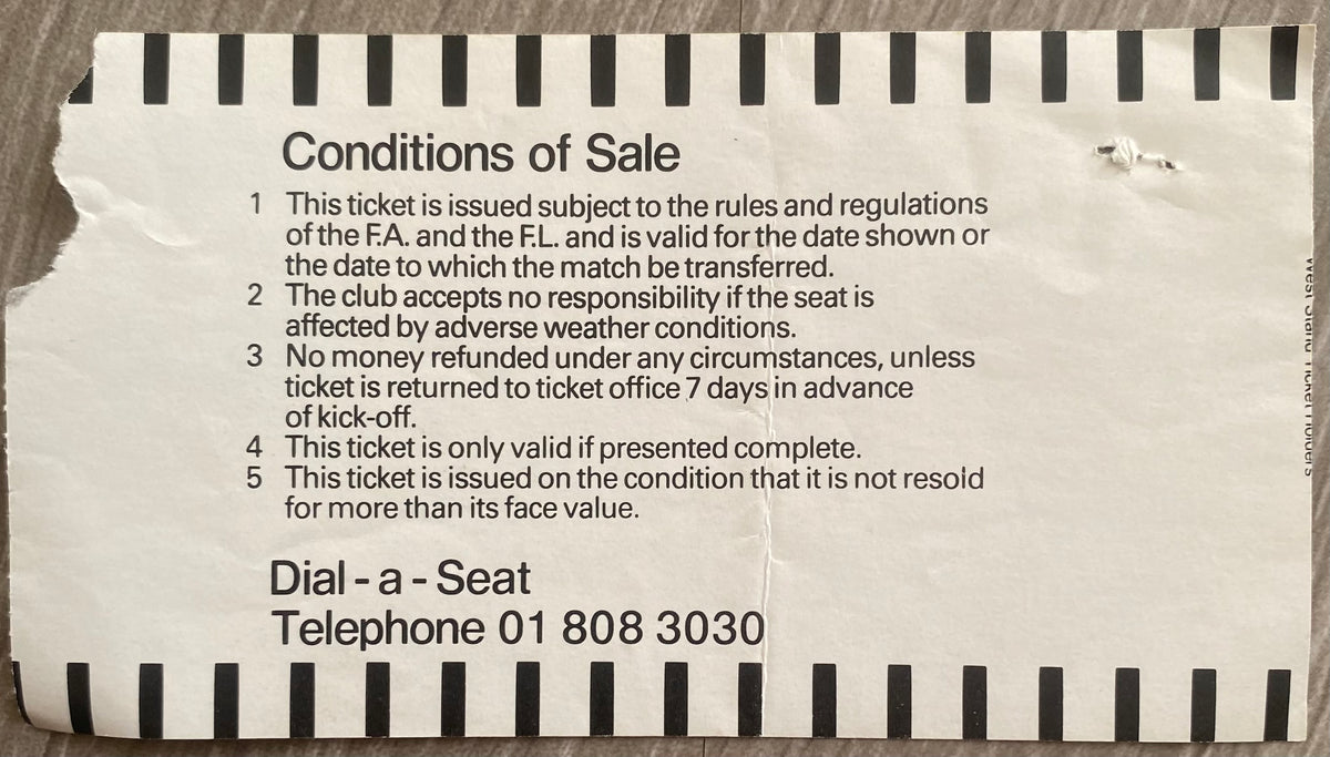 1986/87 ORIGINAL DIVISION ONE TICKET TOTTENHAM HOTSPUR V CHARLTON ATHLETIC