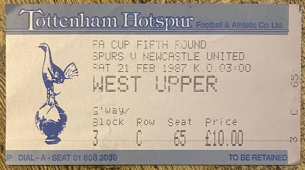 1986/87 ORIGINAL FA CUP 5TH ROUND TICKET TOTTENHAM HOTSPUR V NEWCASTLE UNITED