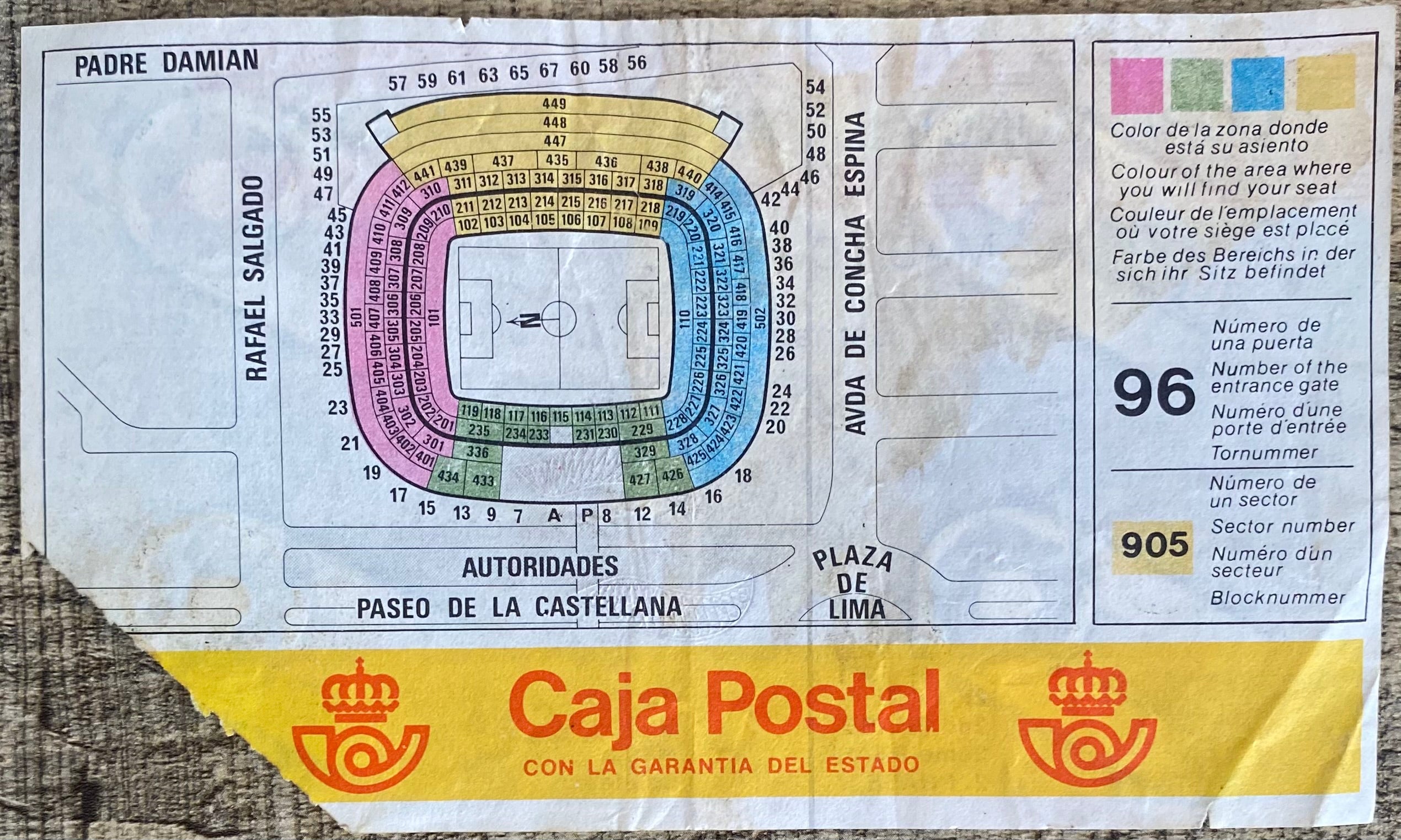 1982 ORIGINAL WORLD CUP 2ND PHASE TICKET ENGLAND V SPAIN @ MADRID