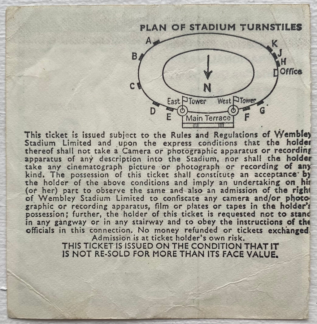 1980 ORIGINAL WORLD CUP QUALIFYING TICKET ENGLAND V NORWAY