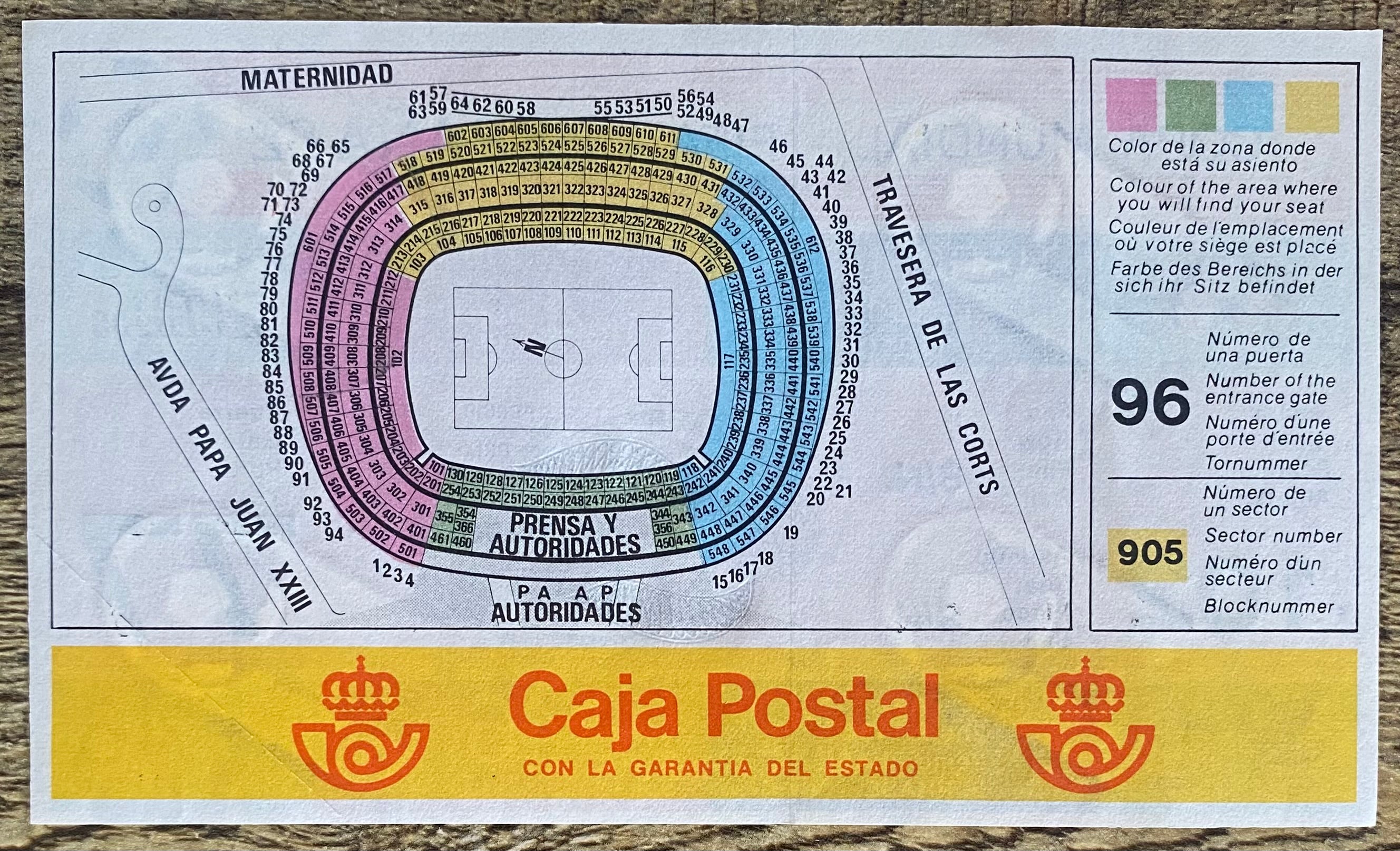 1982 ORIGINAL WORLD CUP 2ND PHASE UNUSED TICKET SOVIET UNION V POLAND @ BARCELONA