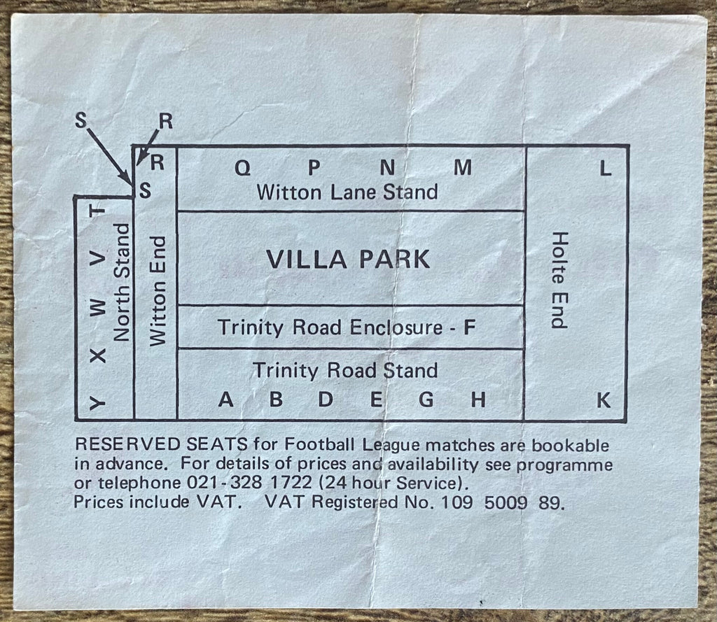 1982 ORIGINAL FA CUP SEMI FINAL TICKET LEICESTER CITY V TOTTENHAM HOTSPUR @ VILLA PARK