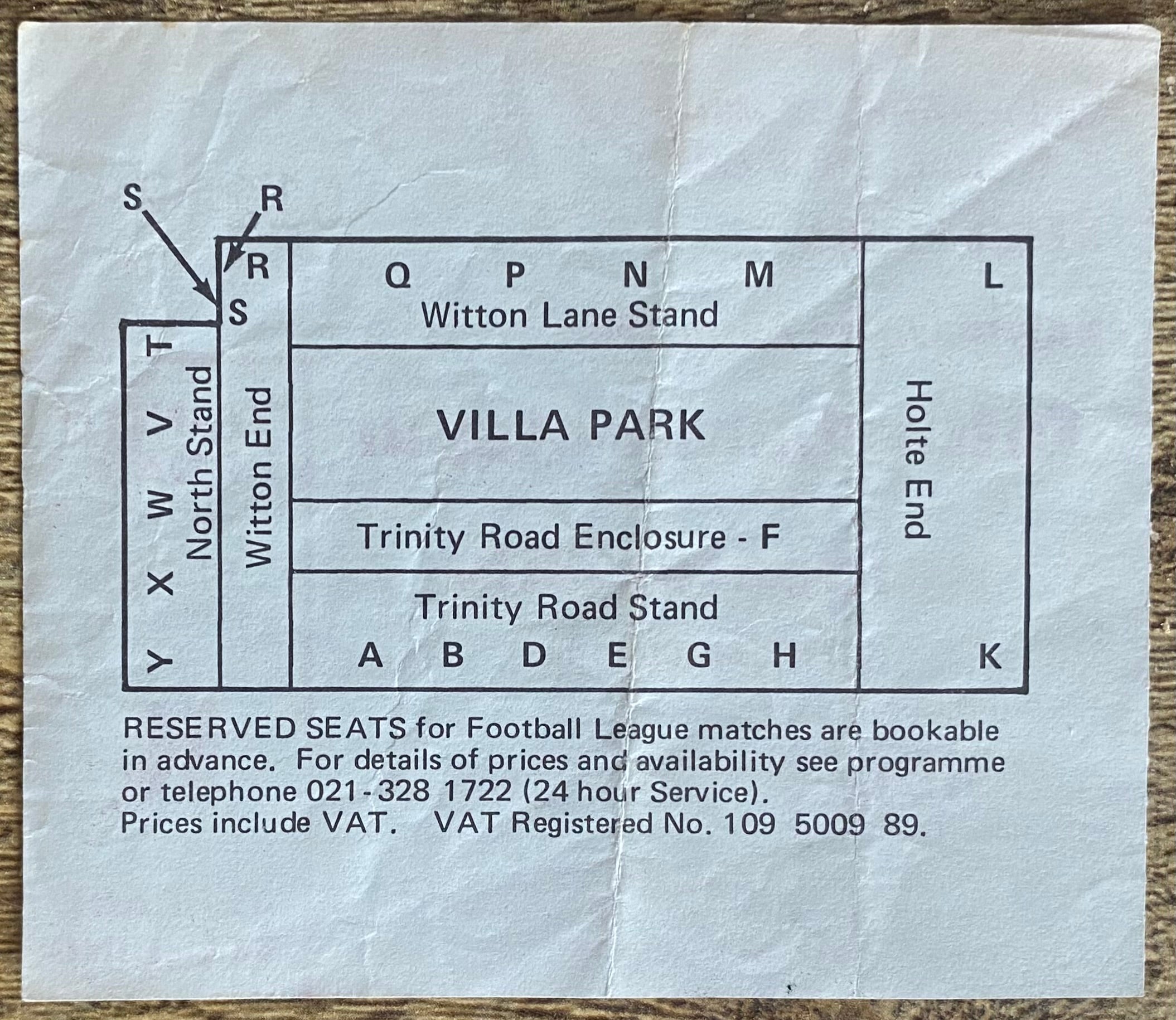 1982 ORIGINAL FA CUP SEMI FINAL TICKET LEICESTER CITY V TOTTENHAM HOTSPUR @ VILLA PARK