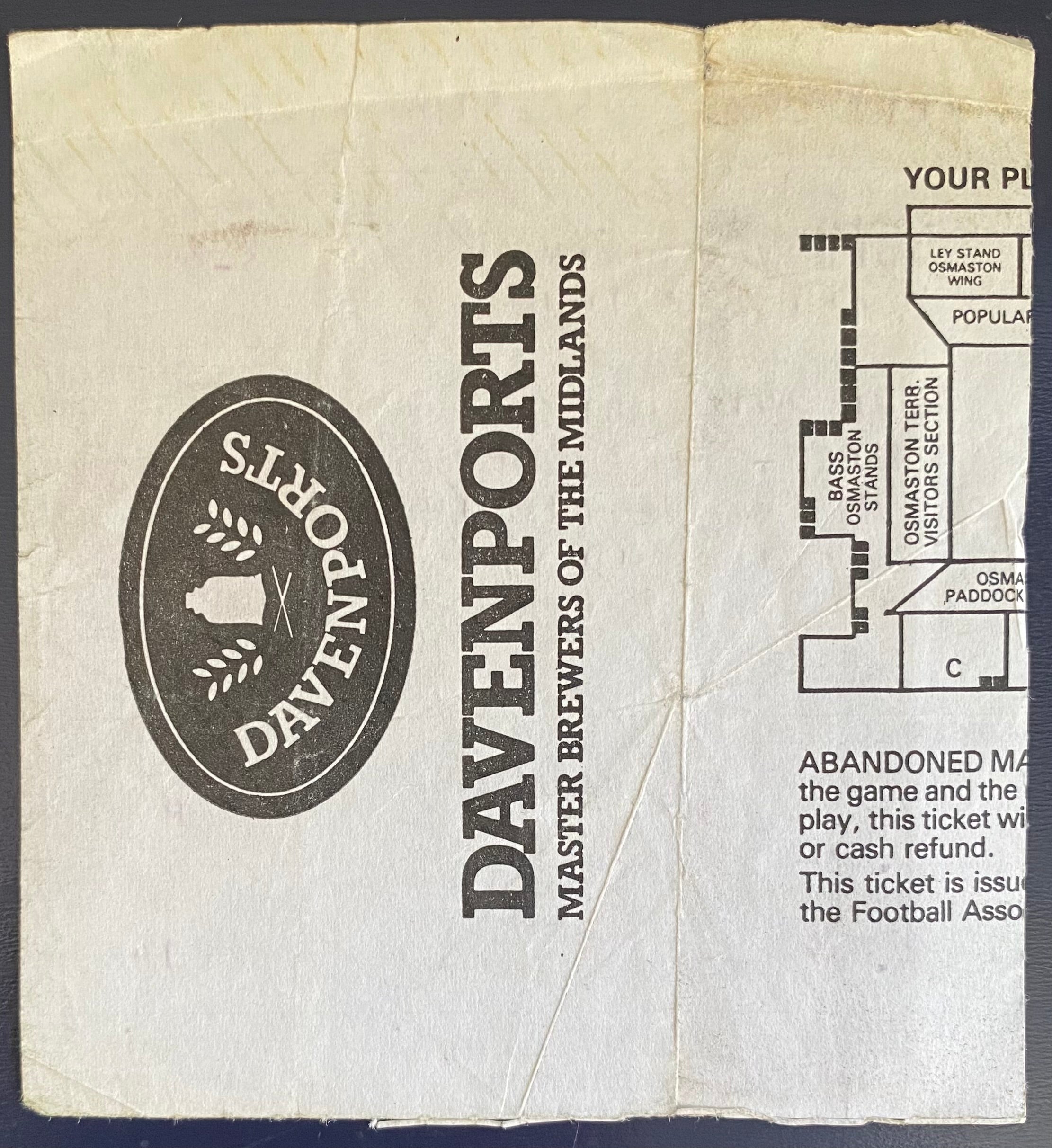 1983/84 ORIGINAL DIVISION 2 TICKET DERBY COUNTY V GRIMSBY TOWN