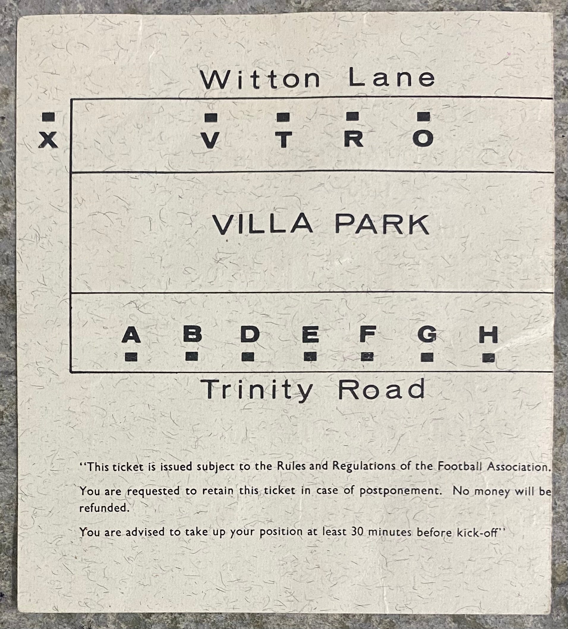 1966 ORIGINAL WORLD CUP 1ST ROUND TICKET WEST GERMANY V ARGENTINA @ VILLA PARK