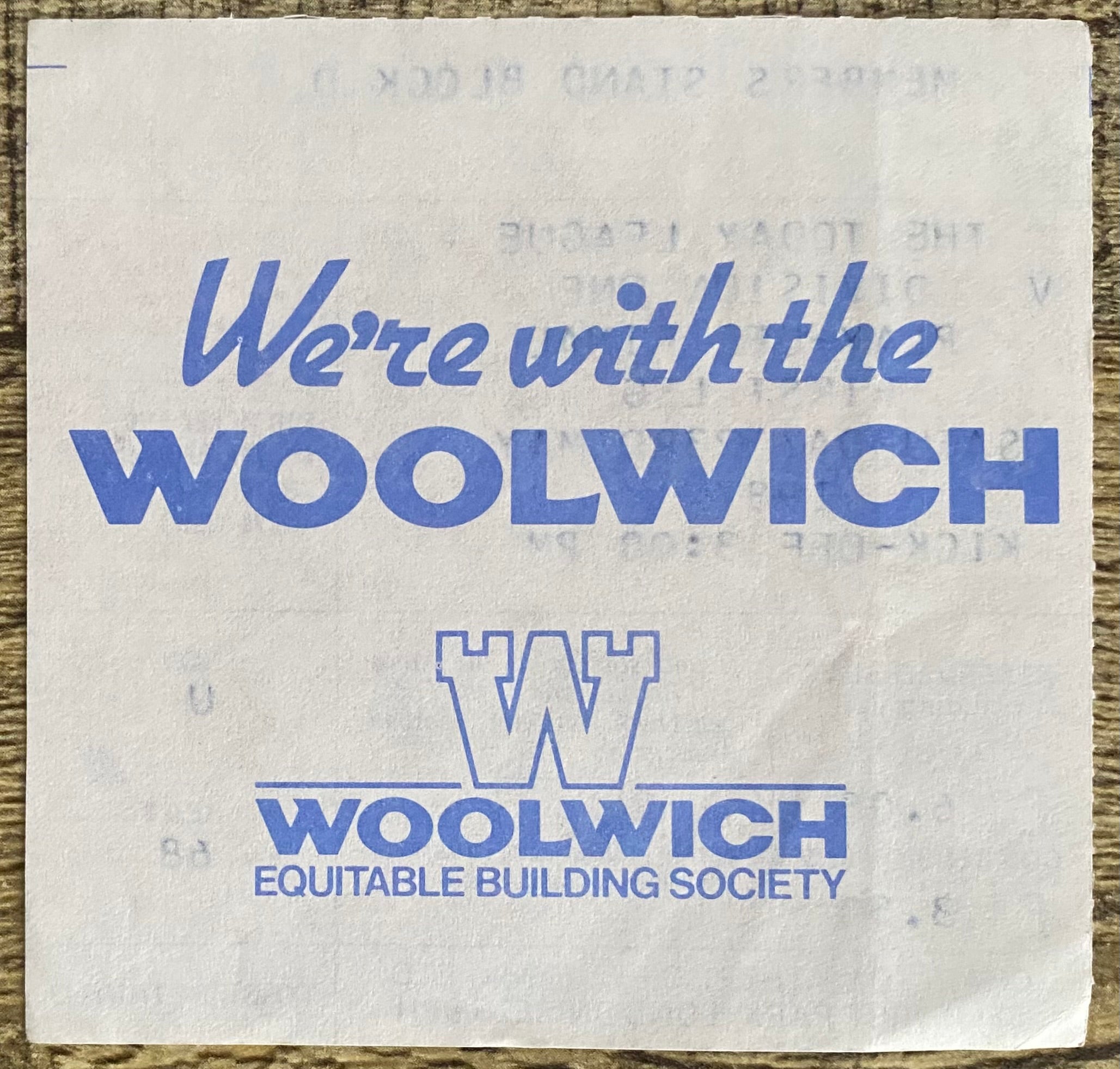 1986/87 ORIGINAL DIVISION 1 PLAY OFF FINAL 1ST LEG TICKET CHARLTON ATHLETIC V LEEDS UNITED