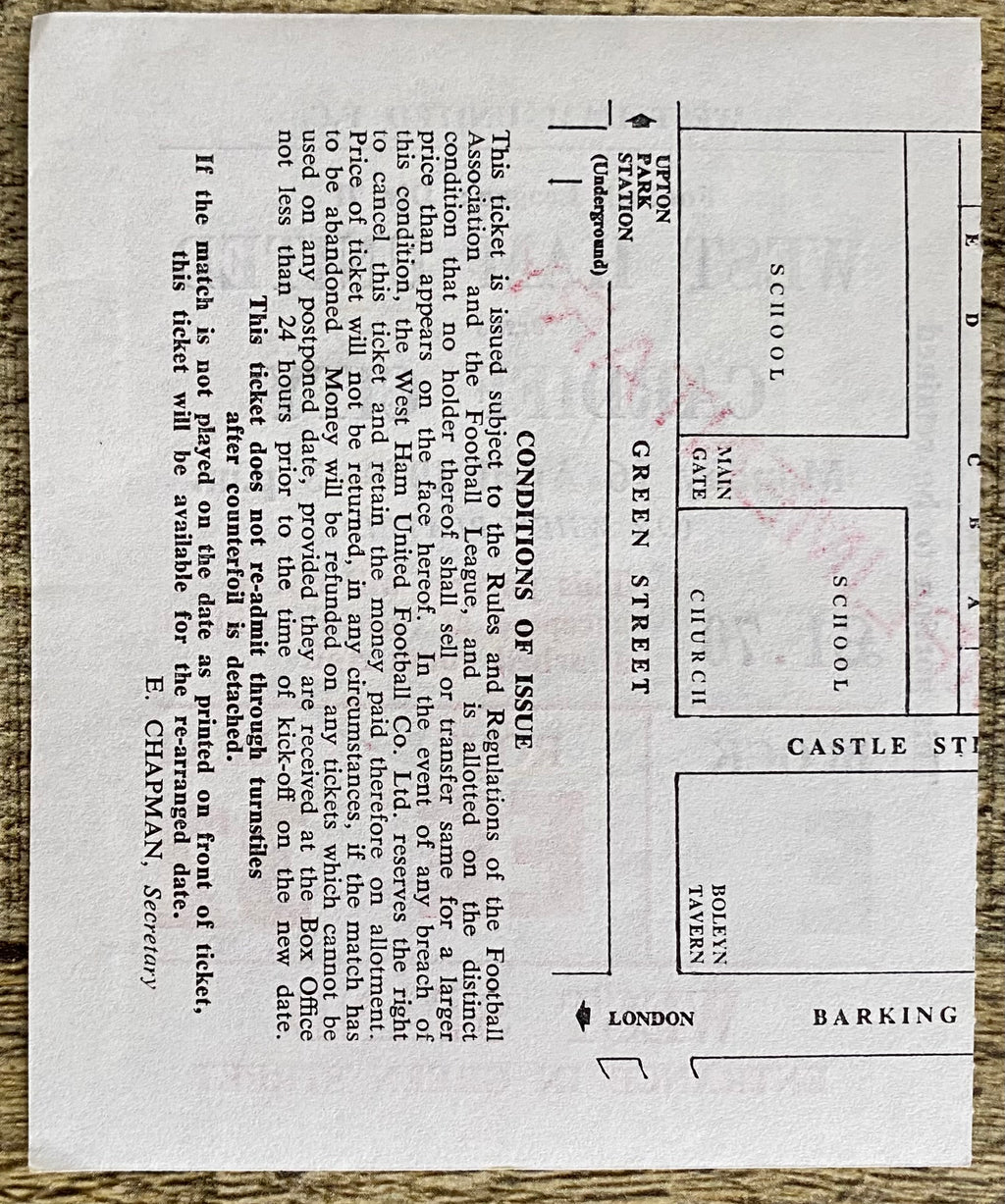 1978/79 ORIGINAL DIVISION 2 TICKET WEST HAM UNITED V CARDIFF CITY