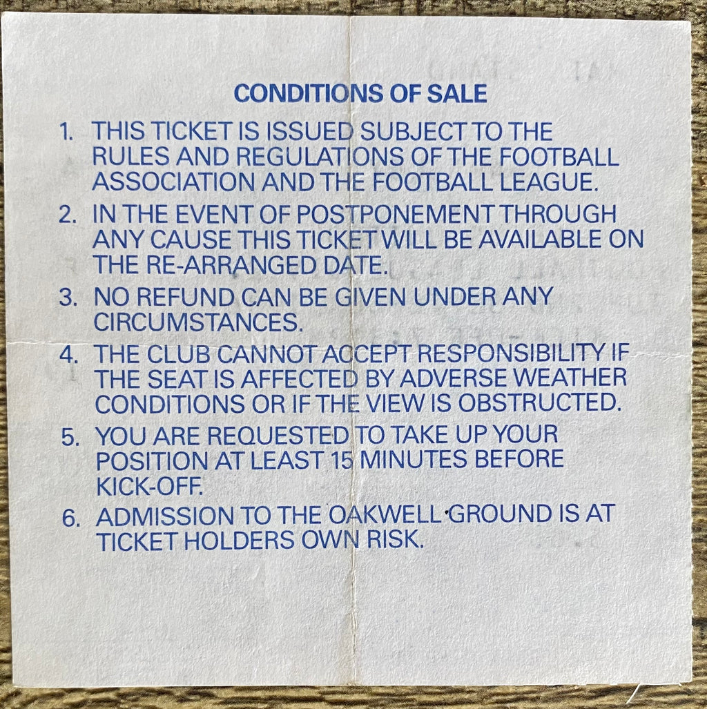 1986/87 ORIGINAL DIVISION TWO TICKET BARNSLEY V LEEDS UNITED