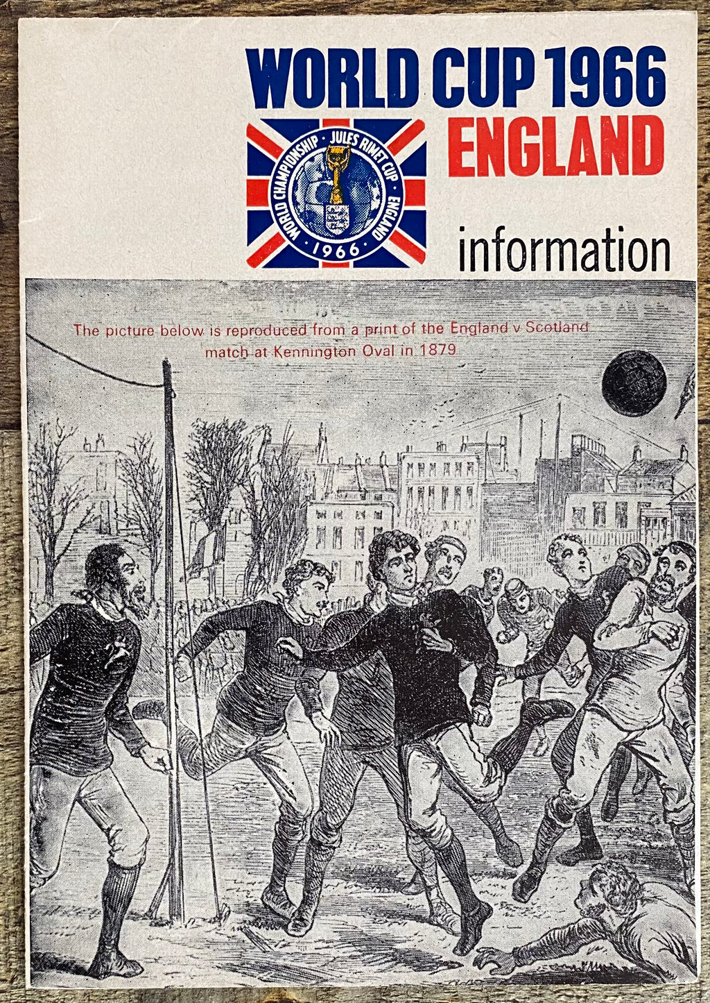 1966 WORLD CUP ORIGINAL OFFICIAL TICKET INFORMATION FOLD OUT BOOKLET