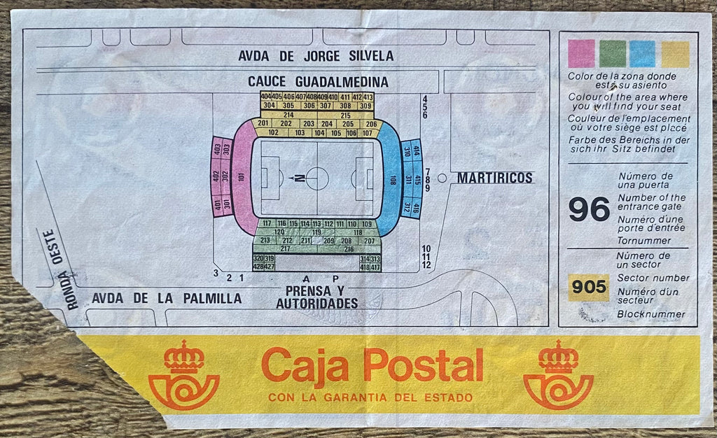 1982 ORIGINAL WORLD CUP 1ST ROUND TICKET SCOTLAND V NEW ZEALAND @ MALAGA
