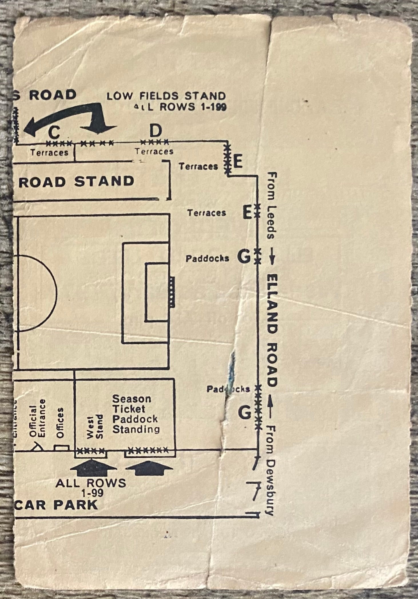 1971/72 ORIGINAL FA CUP 4TH ROUND REPLAY TICKET LEEDS UNITED V LIVERPOOL