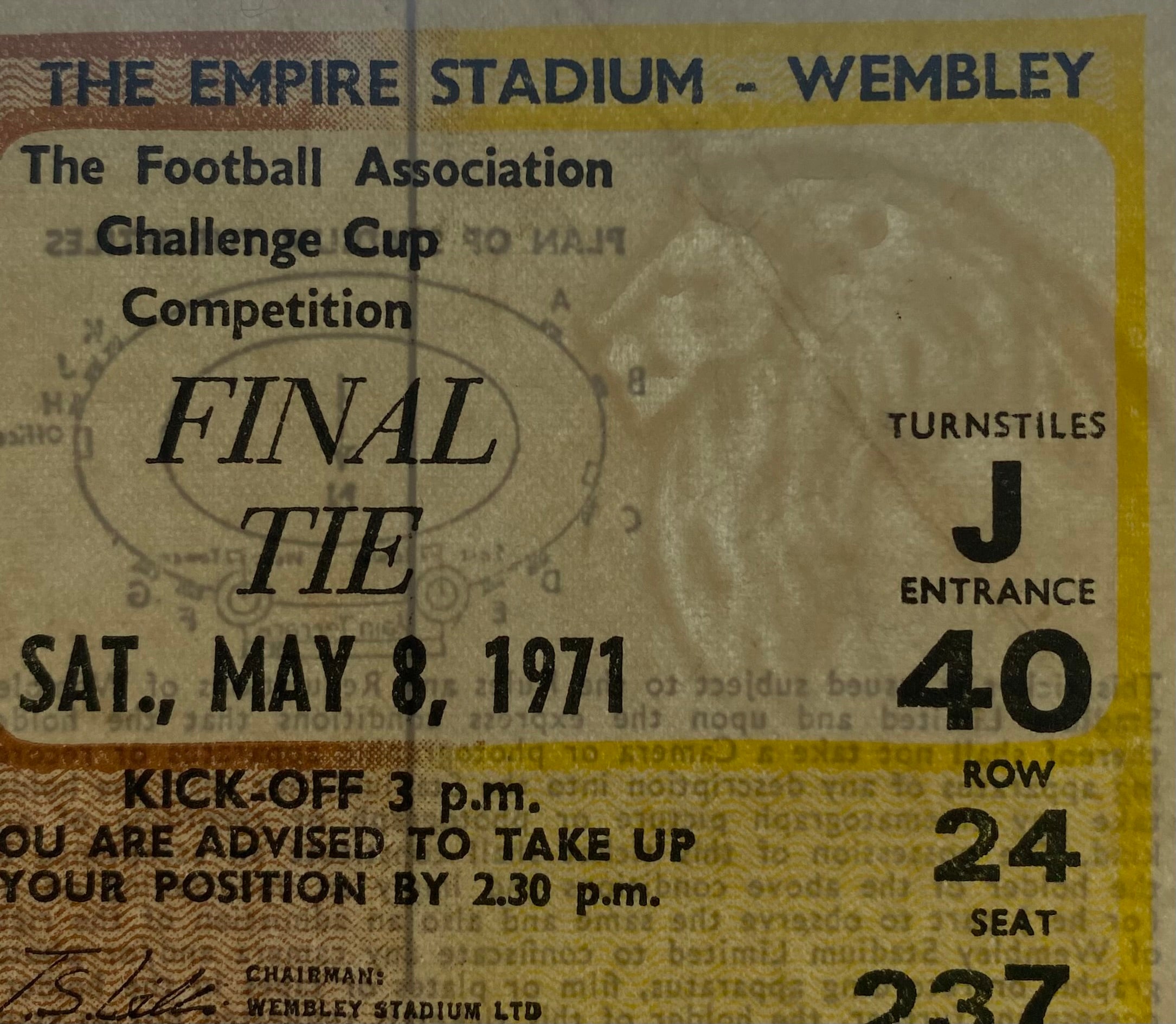 1971 ORIGINAL FA CUP FINAL TICKET ARSENAL V LIVERPOOL