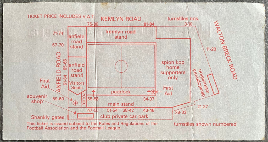 1990/91 ORIGINAL DIVISION 1 TICKET LIVERPOOL V QUEENS PARK RANGERS