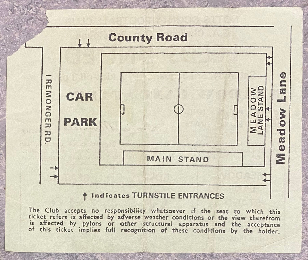 1975/76 ORIGINAL FA CUP 3RD ROUND TICKET NOTTS COUNTY V LEEDS UNITED