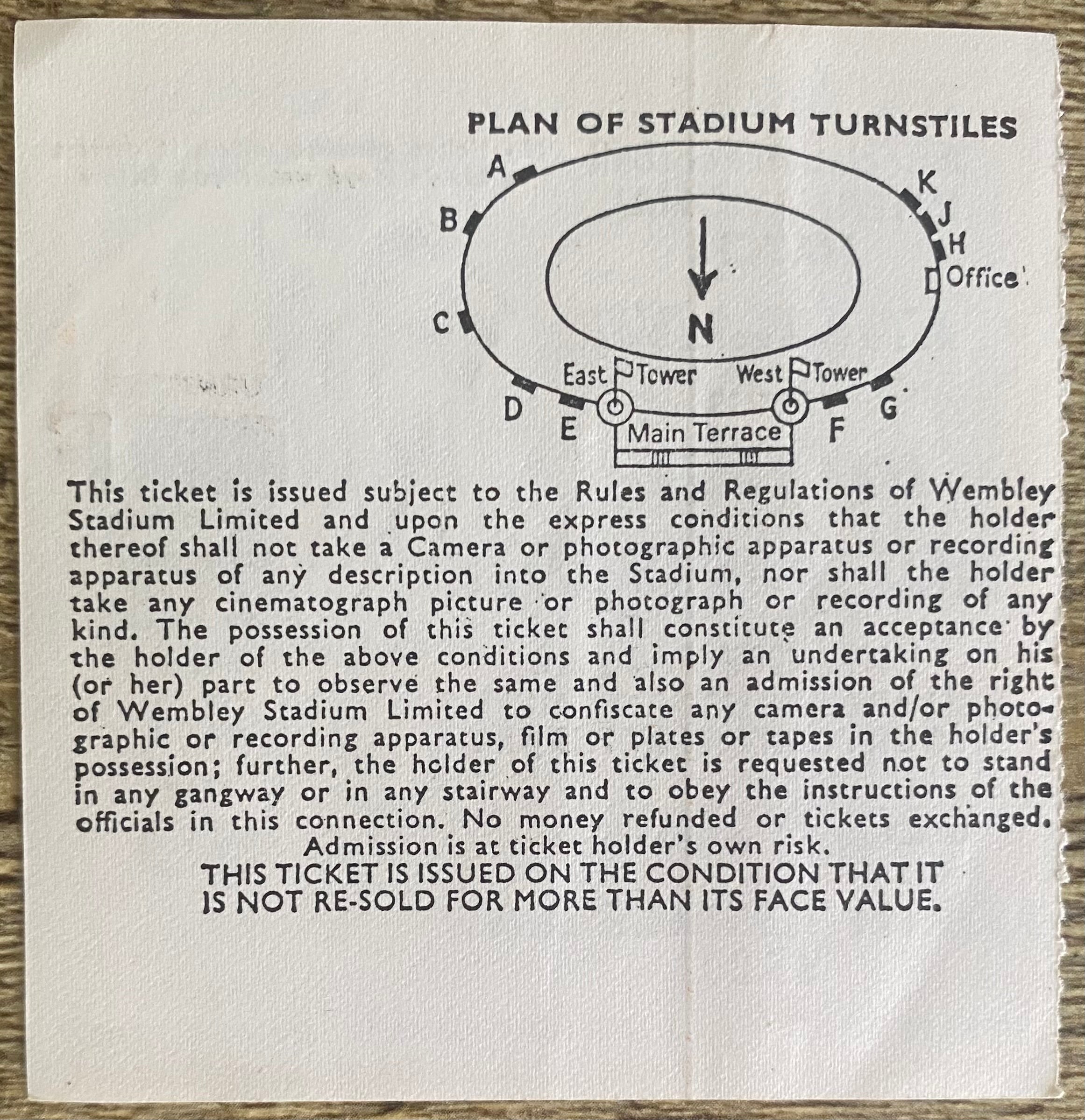 1978 ORIGINAL INTERNATIONAL TICKET ENGLAND V BRAZIL