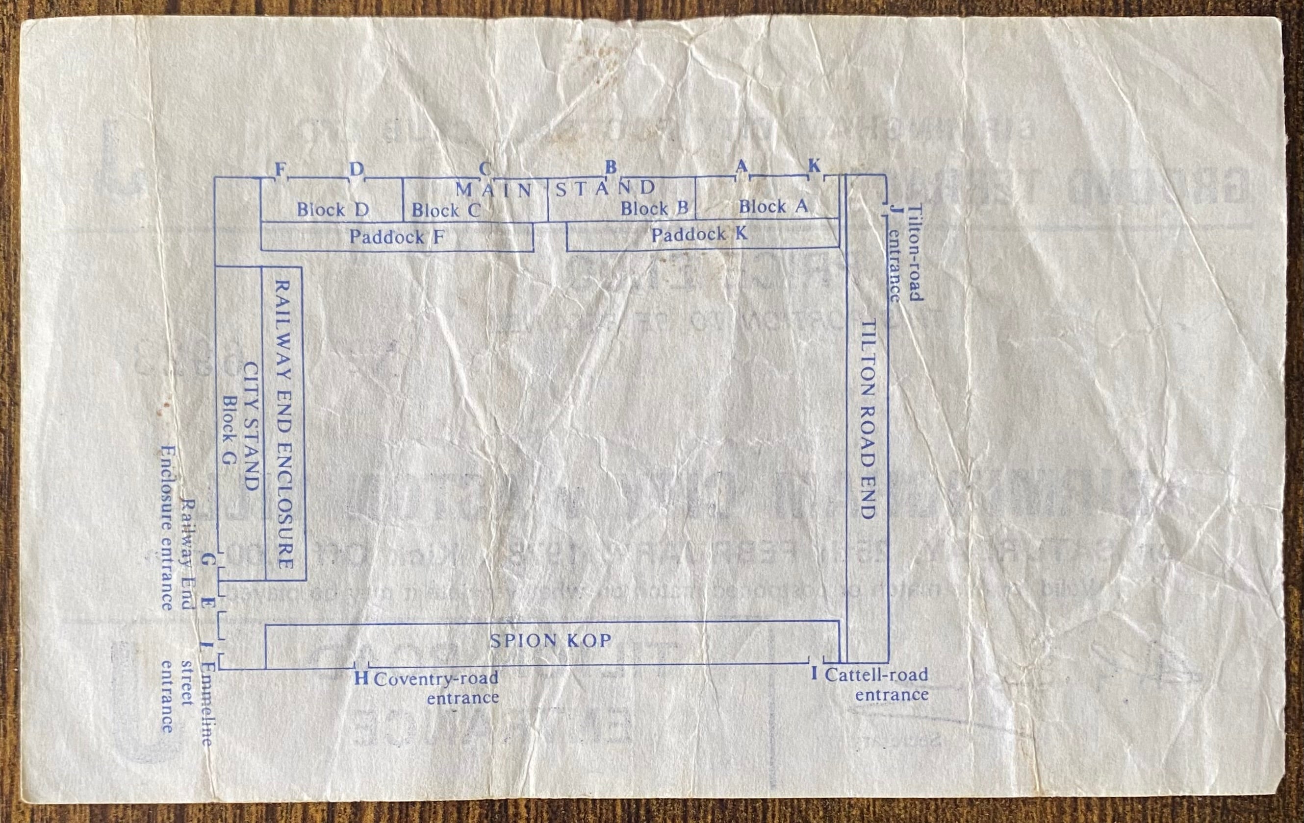 1977/78 ORIGINAL DIVISION 1 TICKET BIRMINGHAM CITY V ASTON VILLA